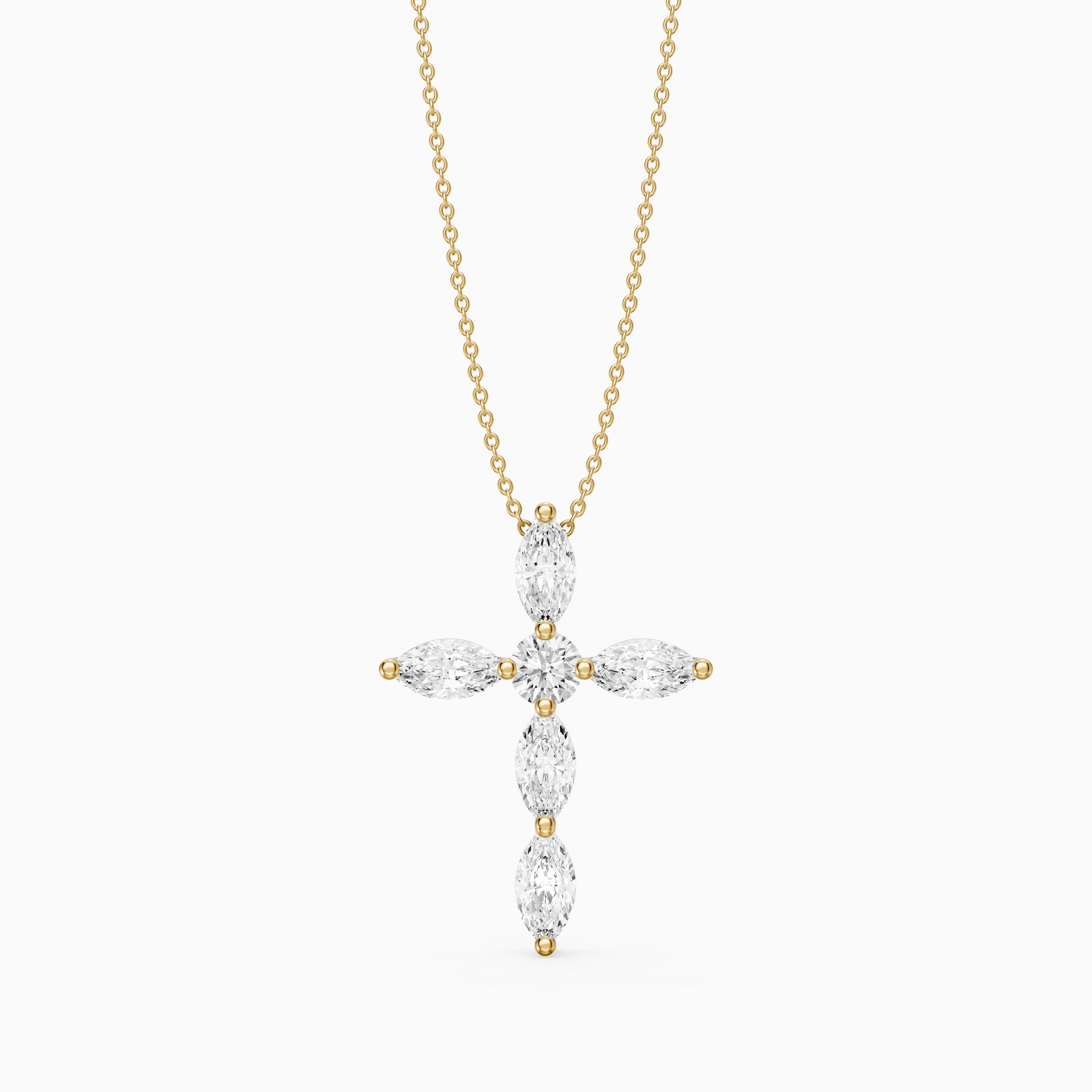 Noemi Marquise Lab Grown Diamond Cross Pendant