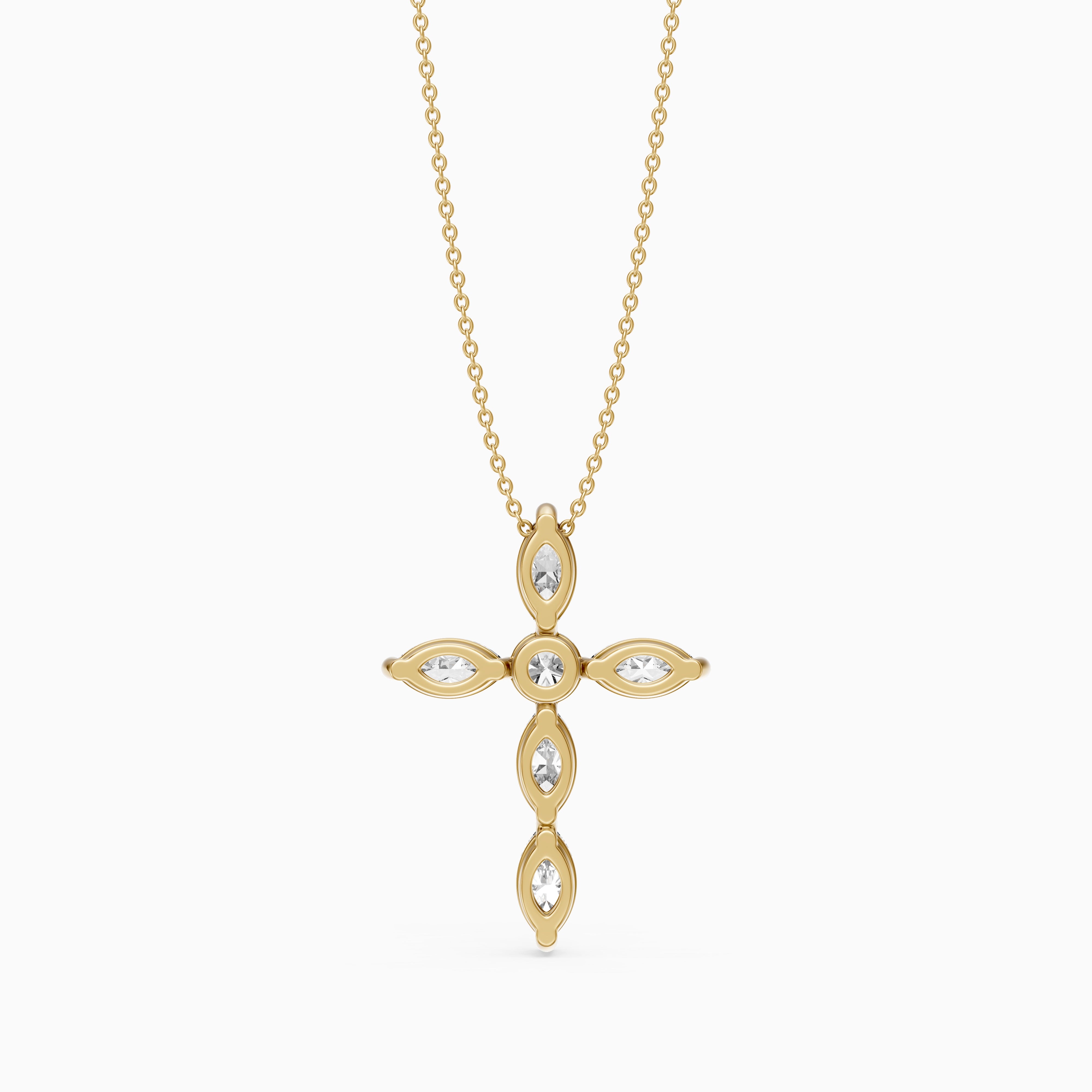 Noemi Marquise Lab Grown Diamond Cross Pendant