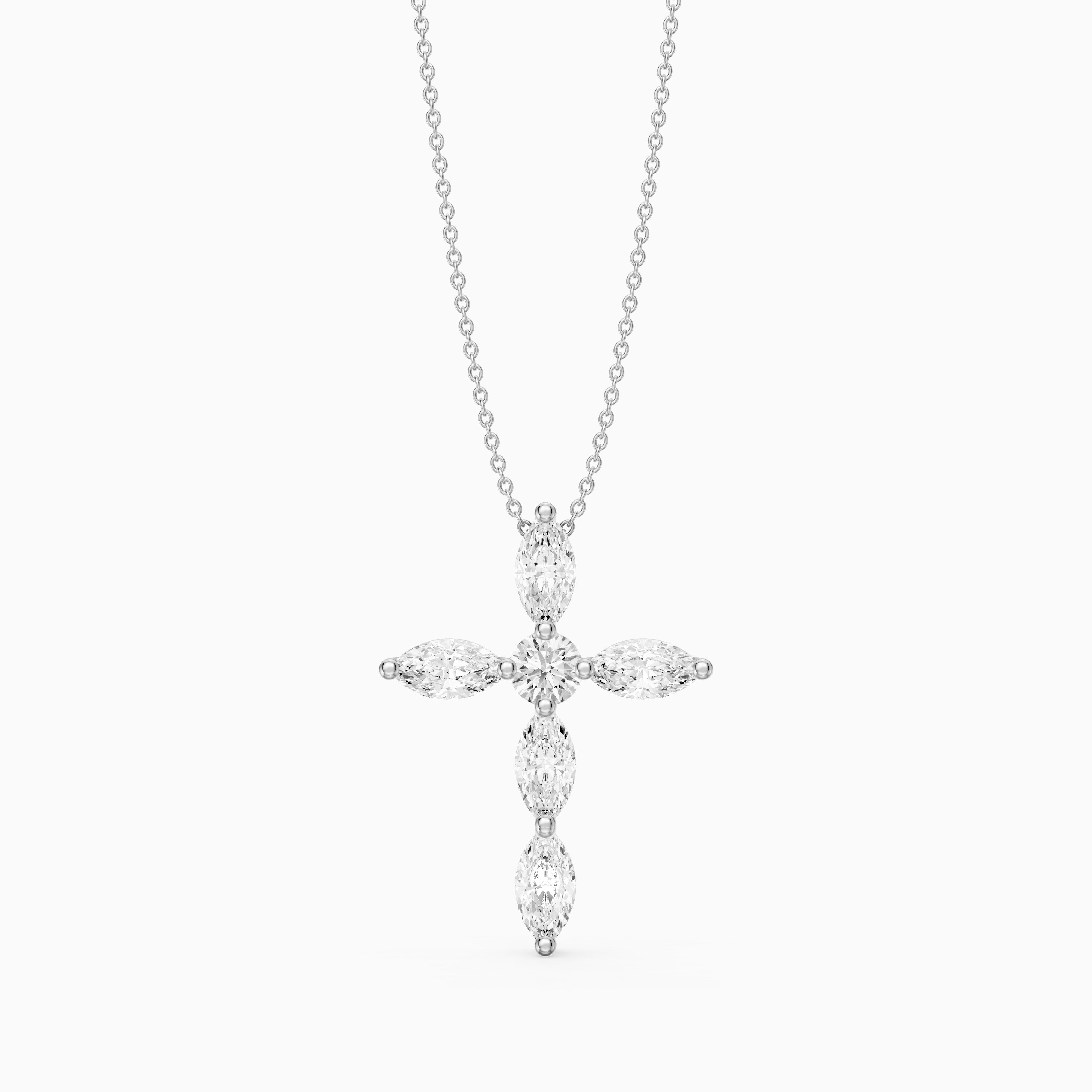 Noemi Marquise Lab Grown Diamond Cross Pendant