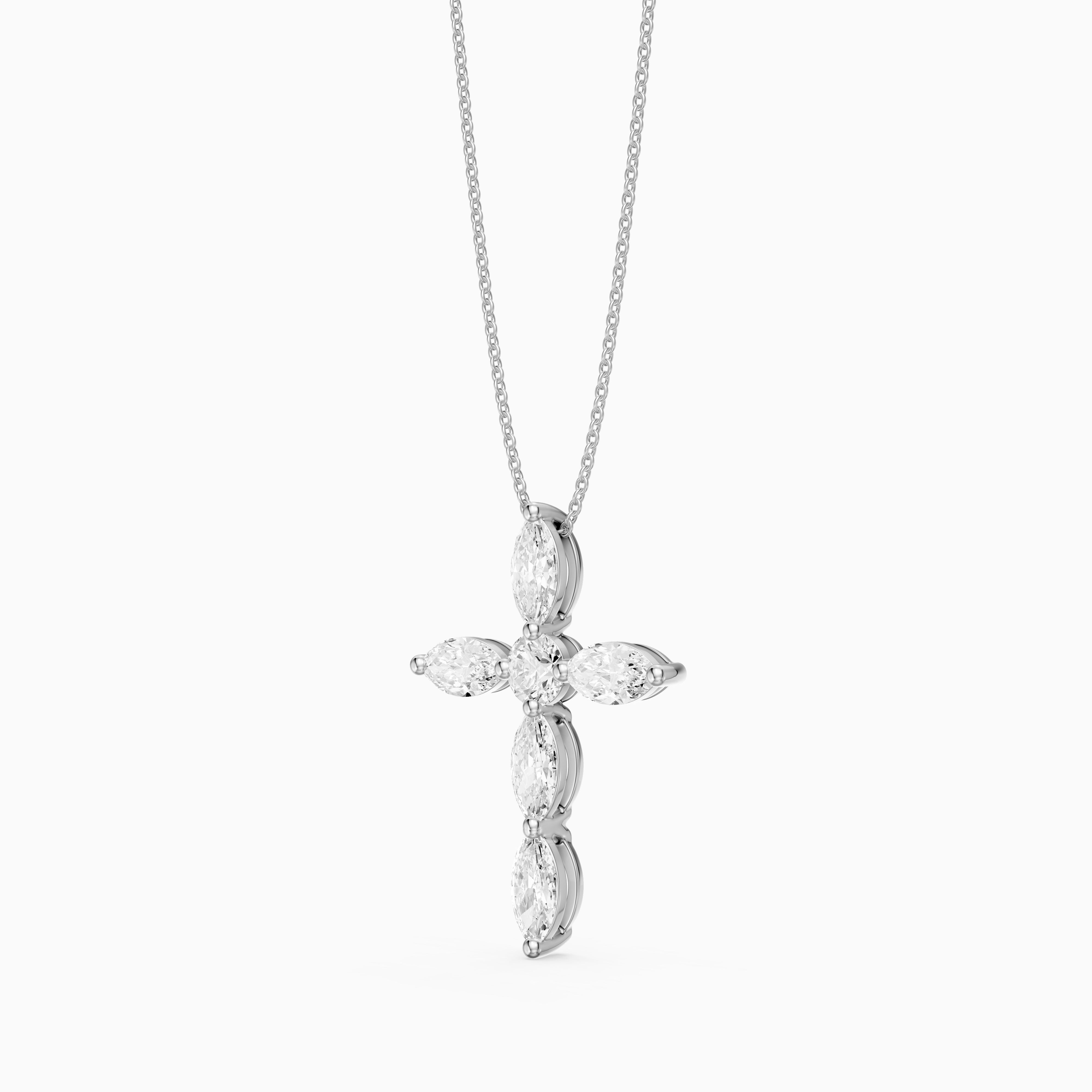 Noemi Marquise Lab Grown Diamond Cross Pendant