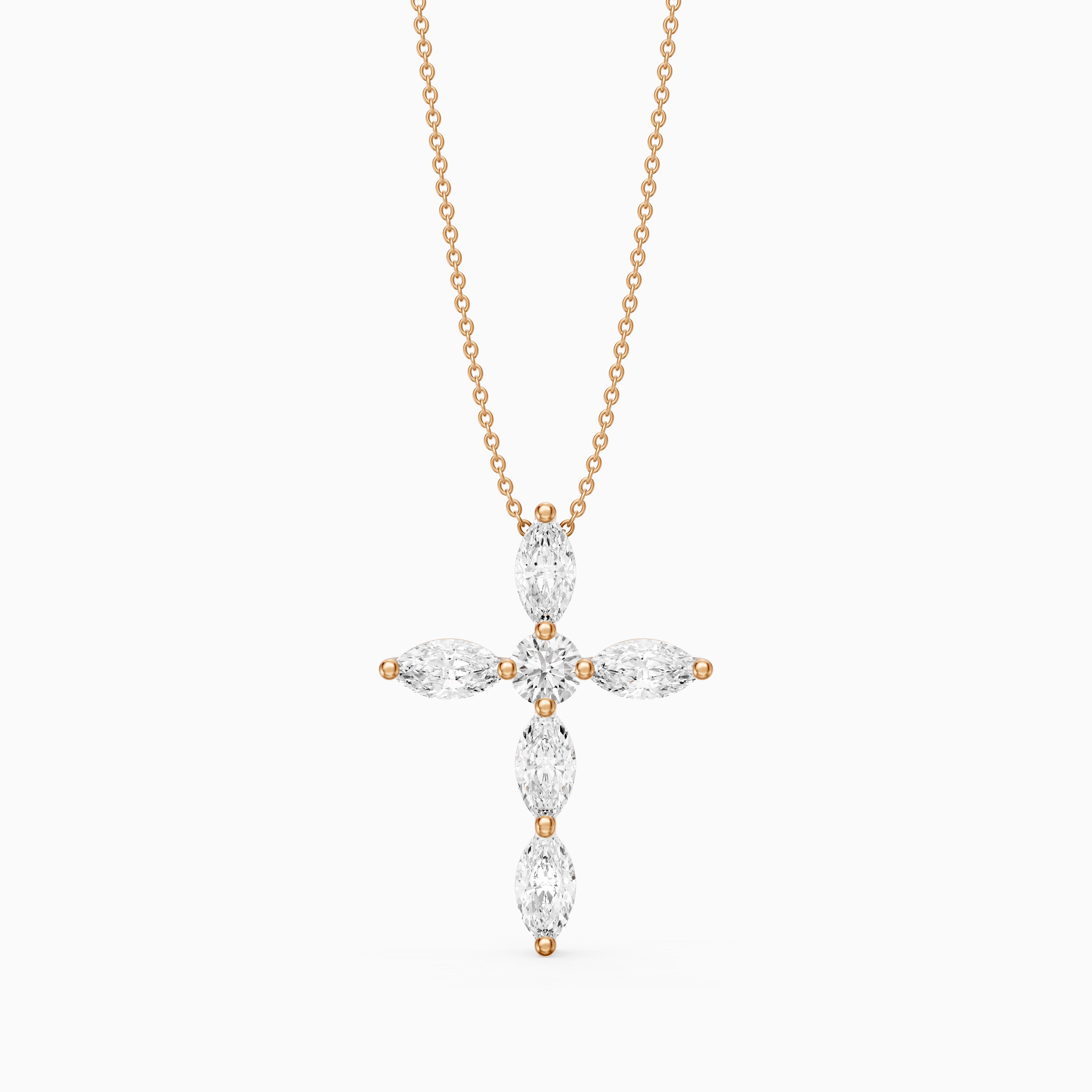 Noemi Marquise Lab Grown Diamond Cross Pendant