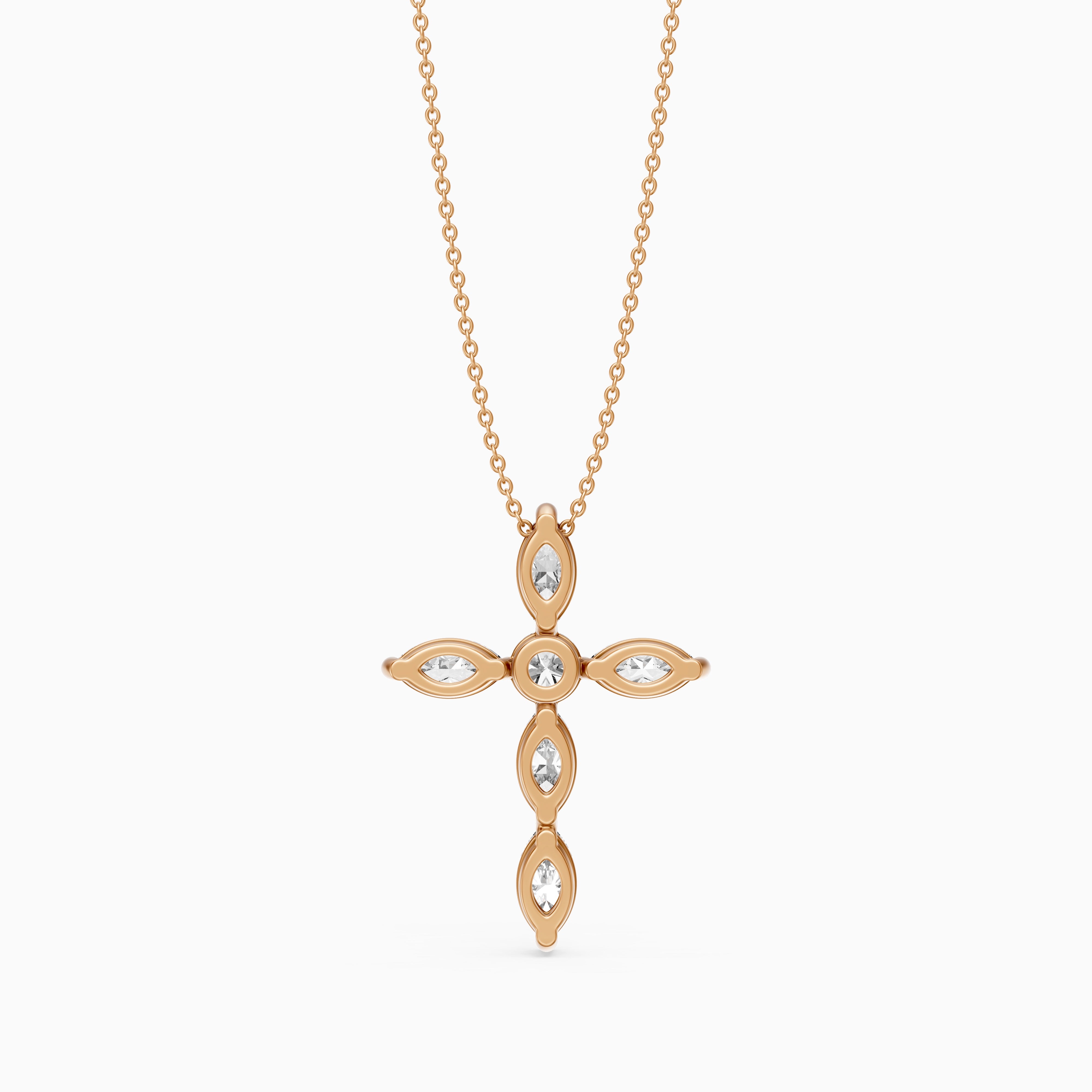 Noemi Marquise Lab Grown Diamond Cross Pendant