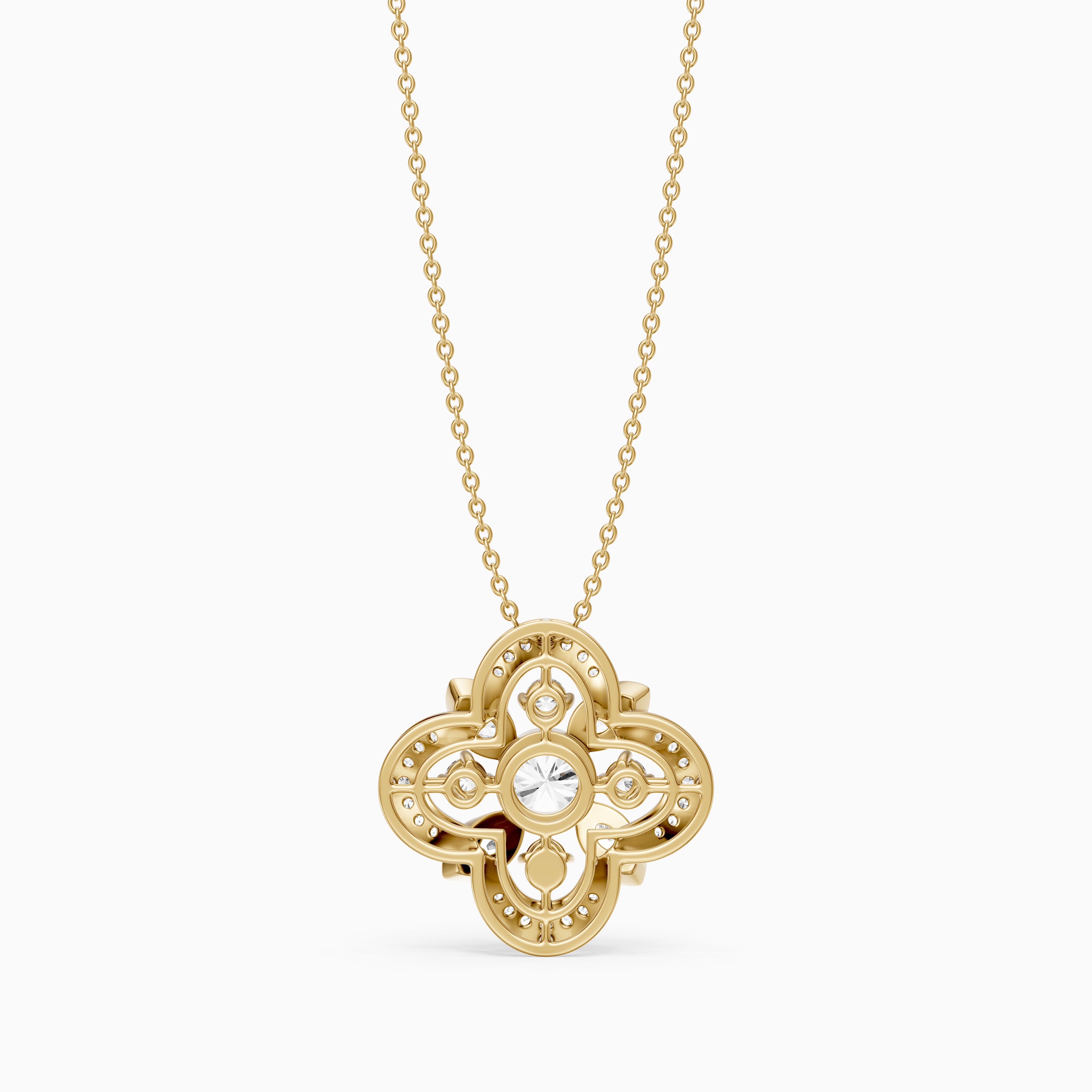 Otilia Marquise and Round Lab Grown Diamond Vintage Pendant