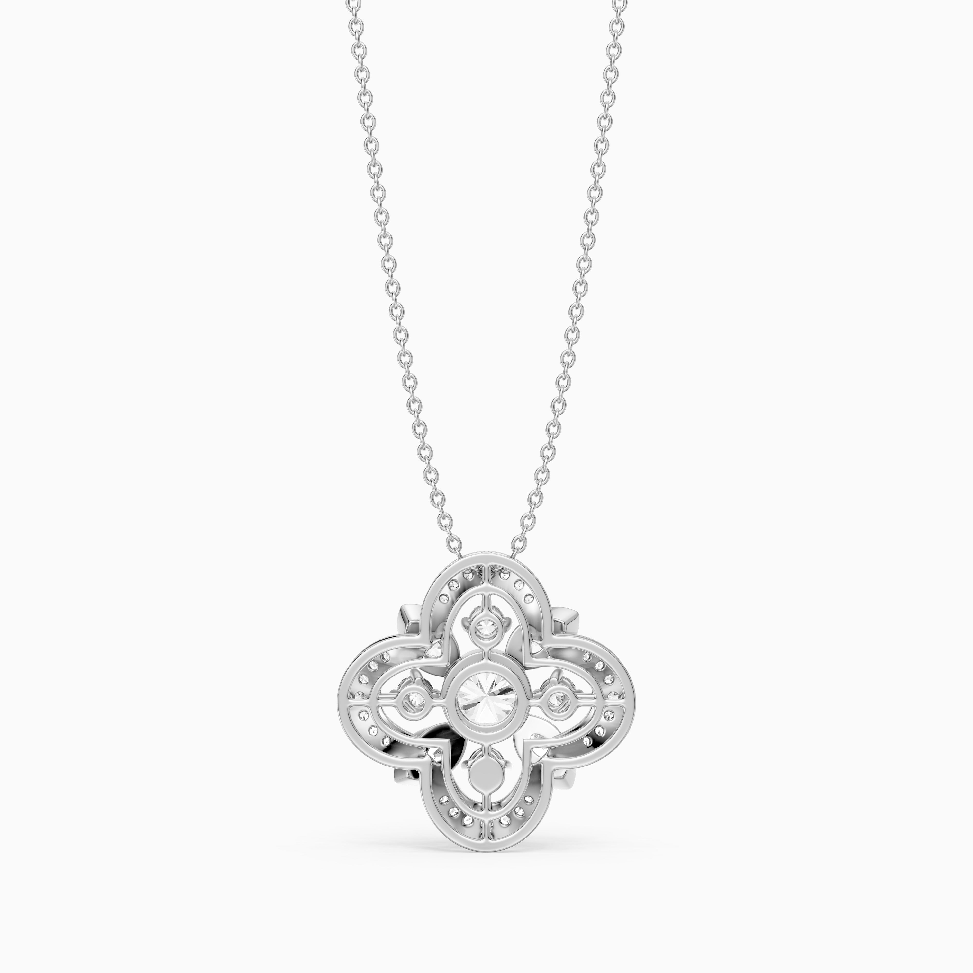 Otilia Marquise and Round Lab Grown Diamond Vintage Pendant