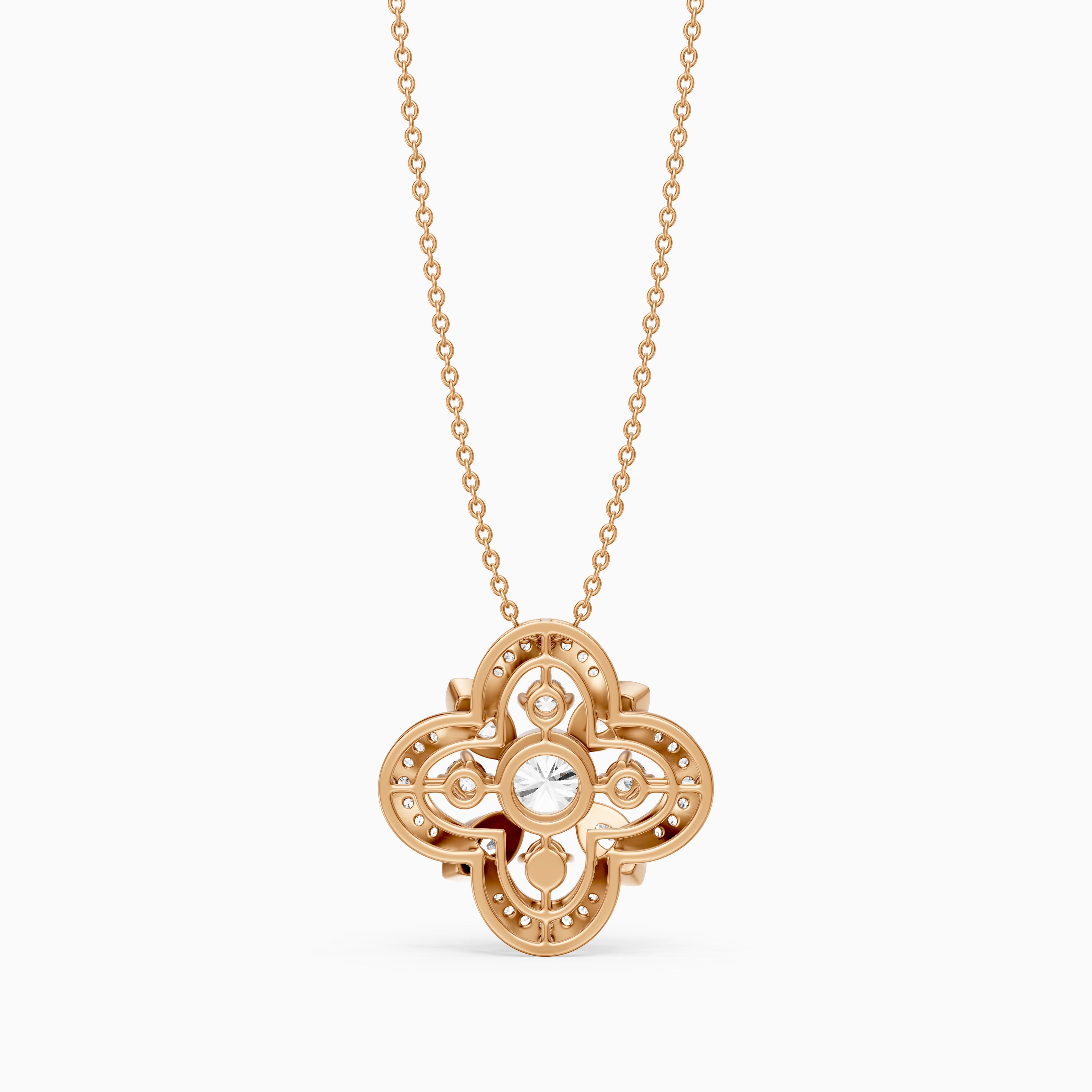 Otilia Marquise and Round Lab Grown Diamond Vintage Pendant