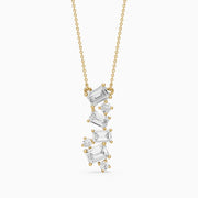 Paula Emerald Cut and Round Lab Grown Diamond Cascade Pendant