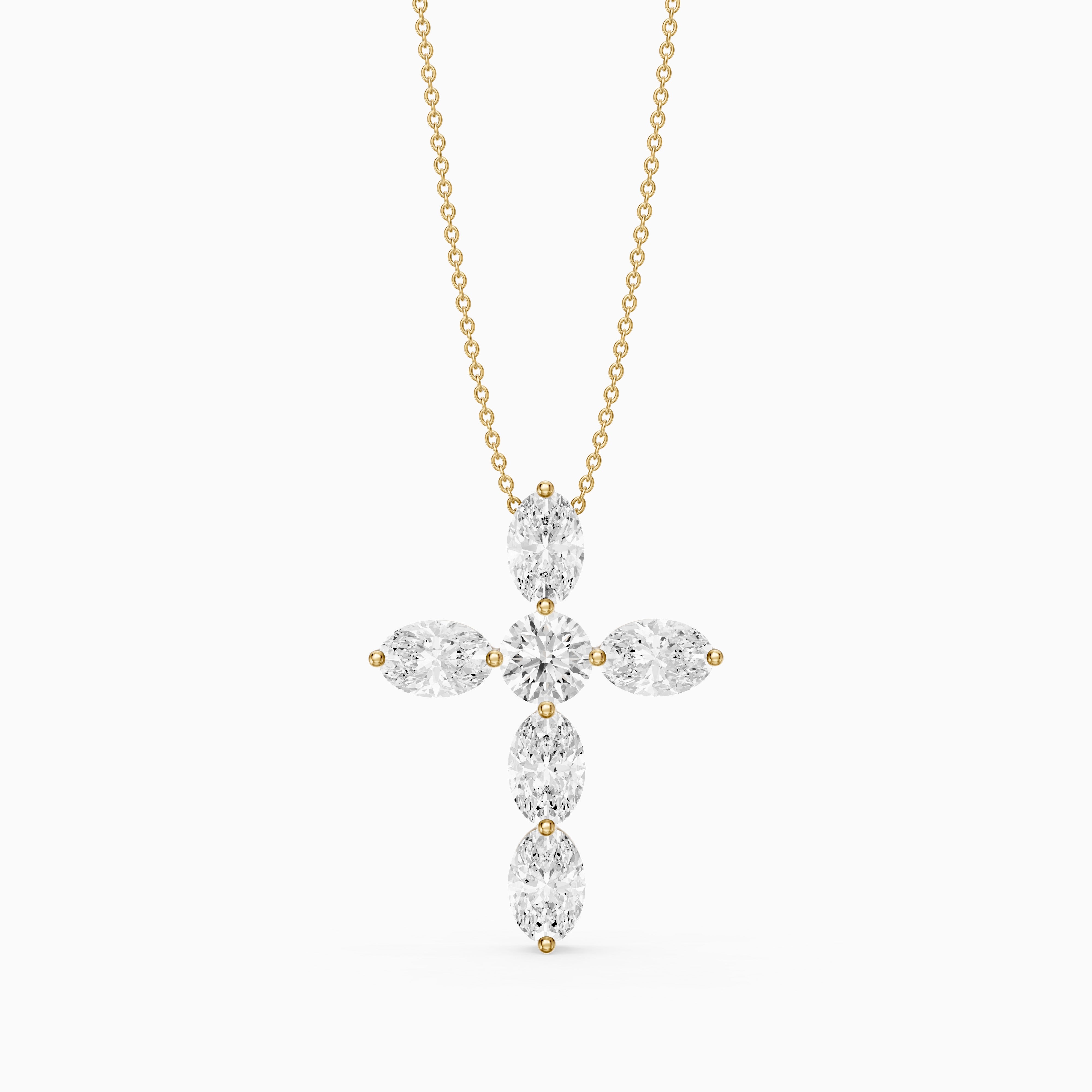 Petra Oval Lab Grown Diamond Cross Pendant