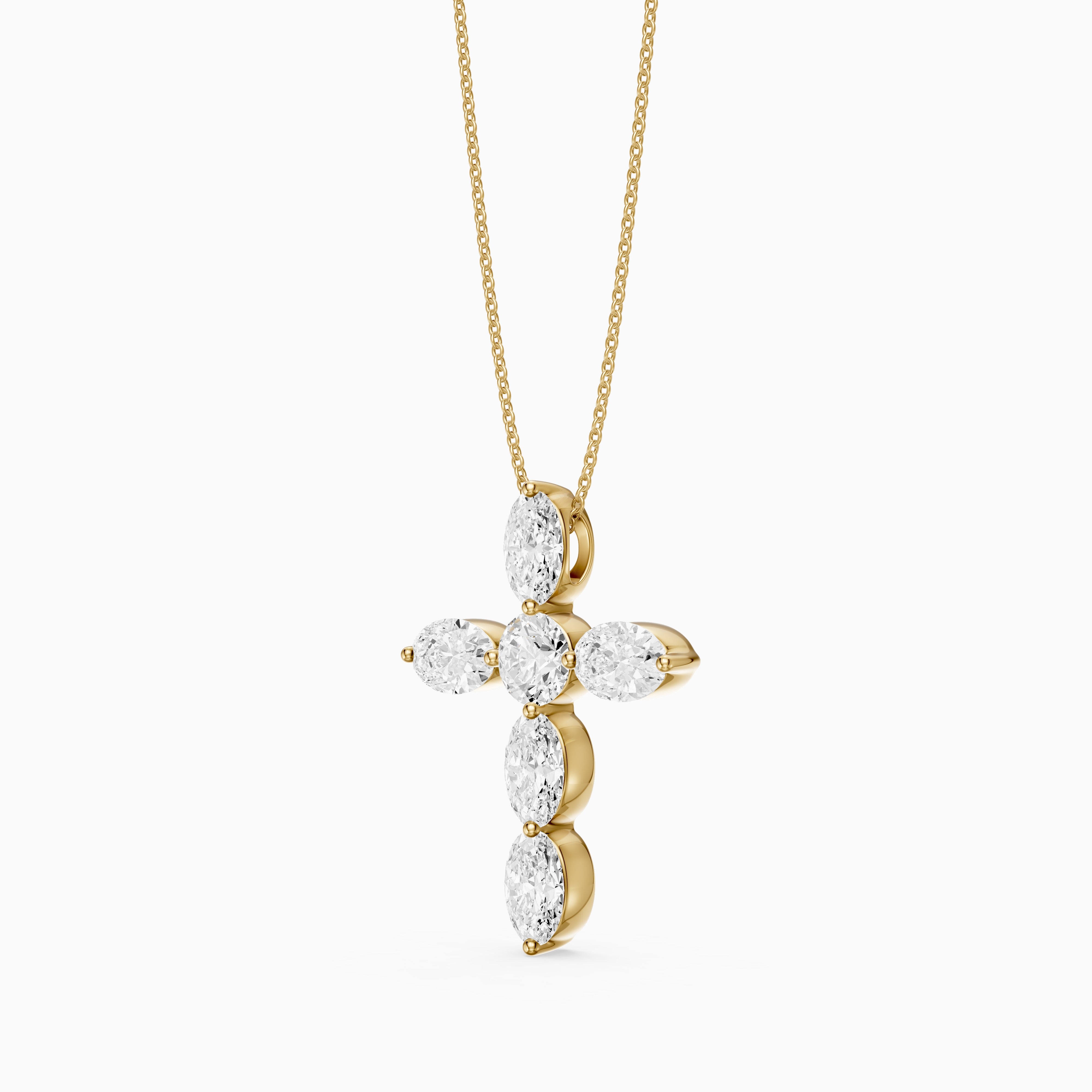 Petra Oval Lab Grown Diamond Cross Pendant