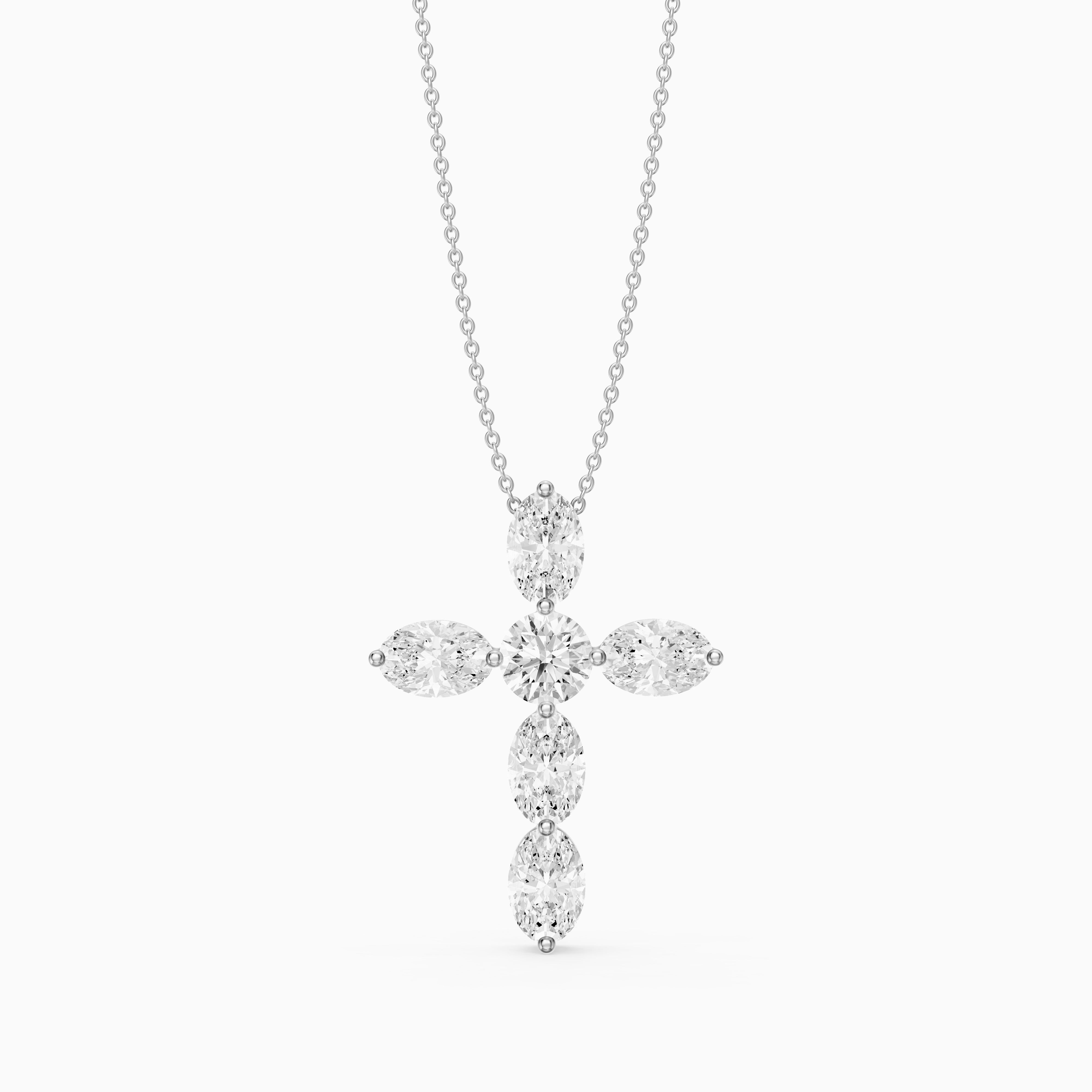 Petra Oval Lab Grown Diamond Cross Pendant