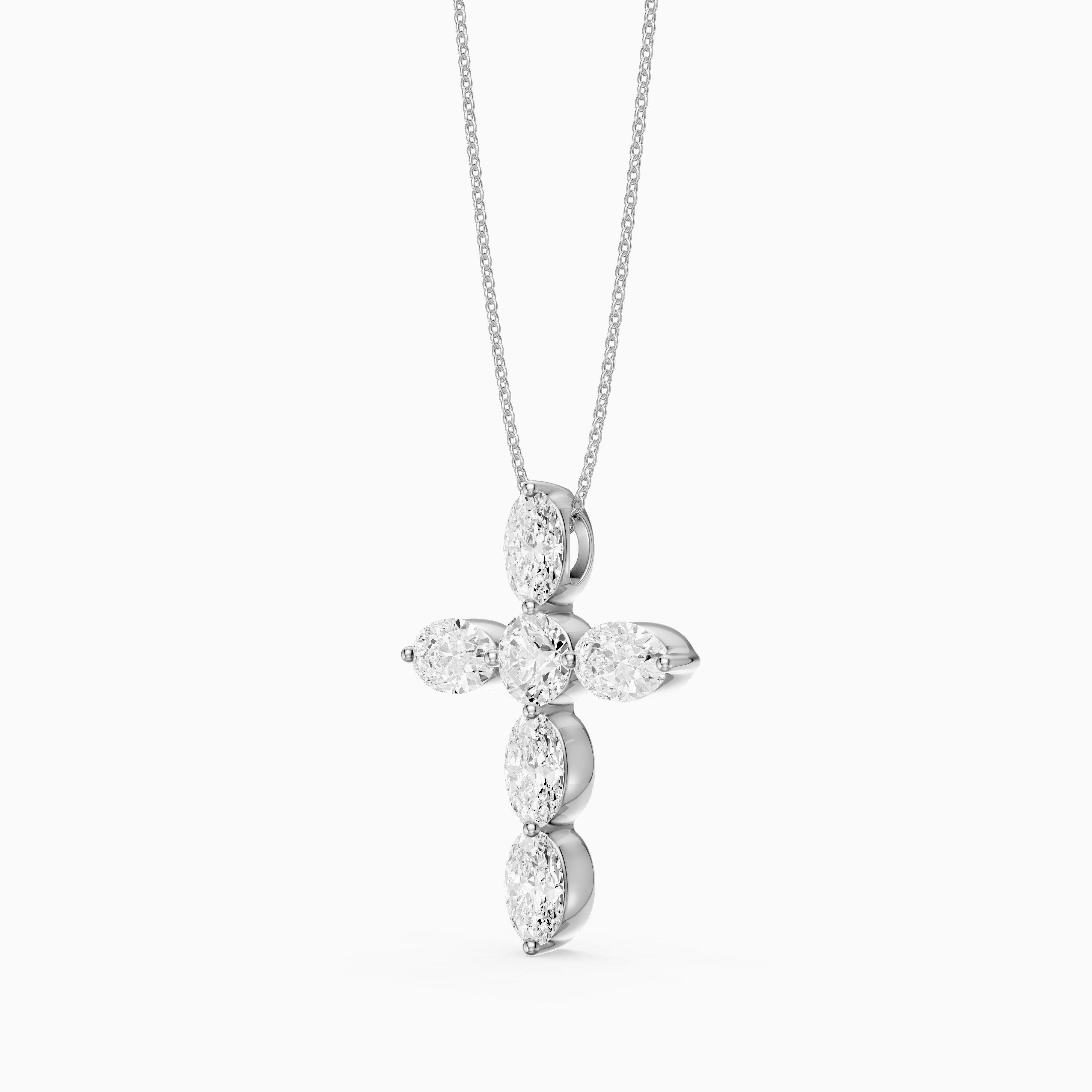 Petra Oval Lab Grown Diamond Cross Pendant