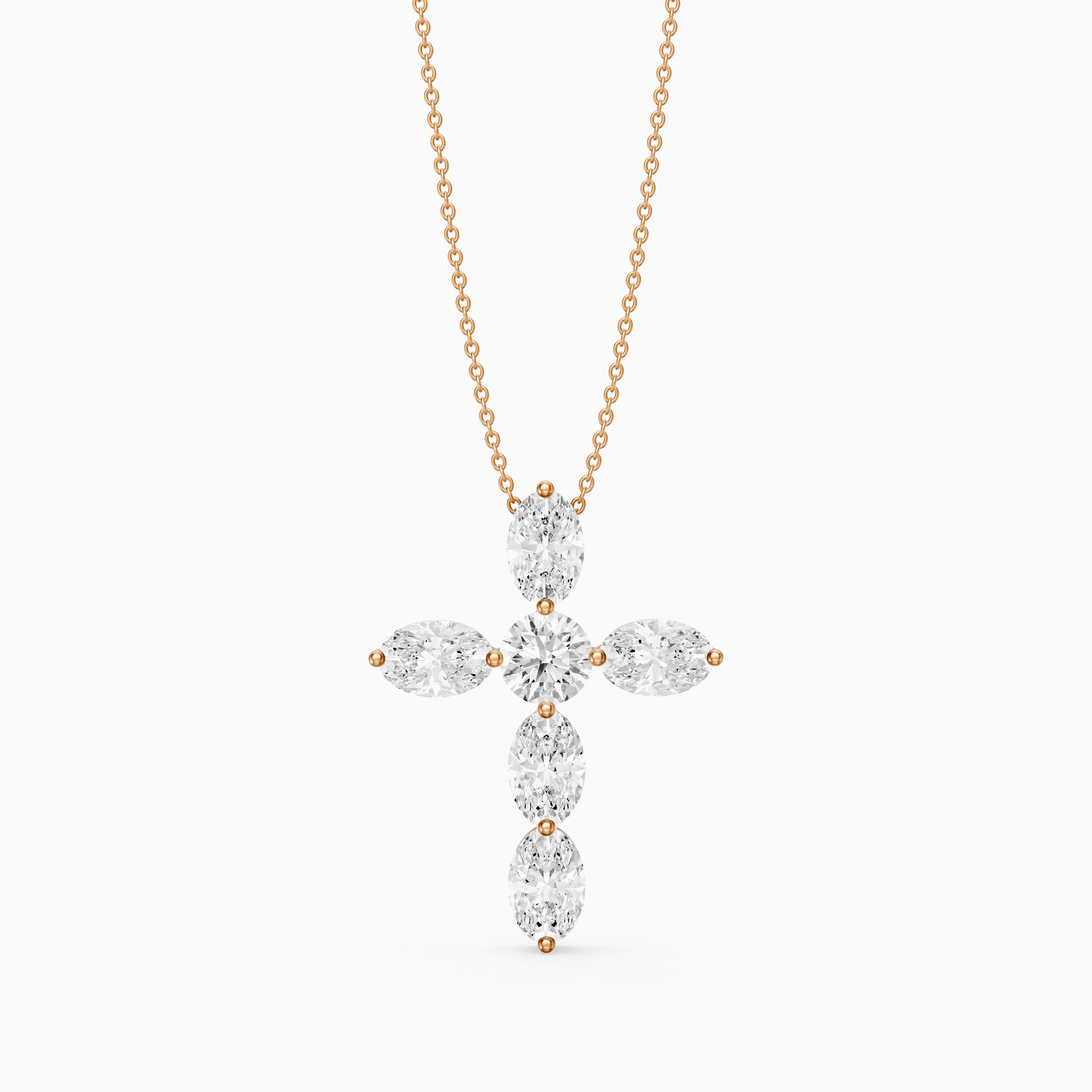 Petra Oval Lab Grown Diamond Cross Pendant
