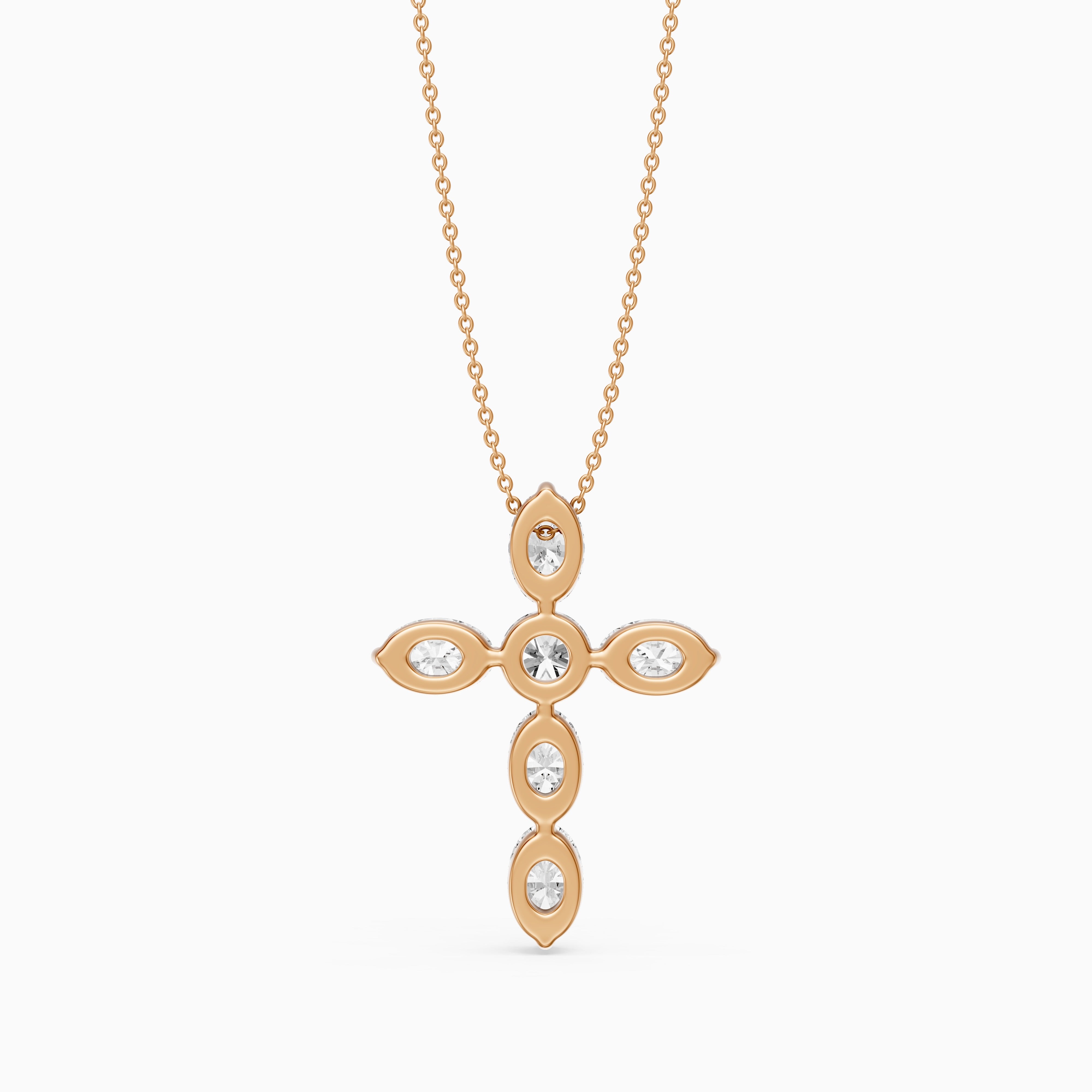Petra Oval Lab Grown Diamond Cross Pendant