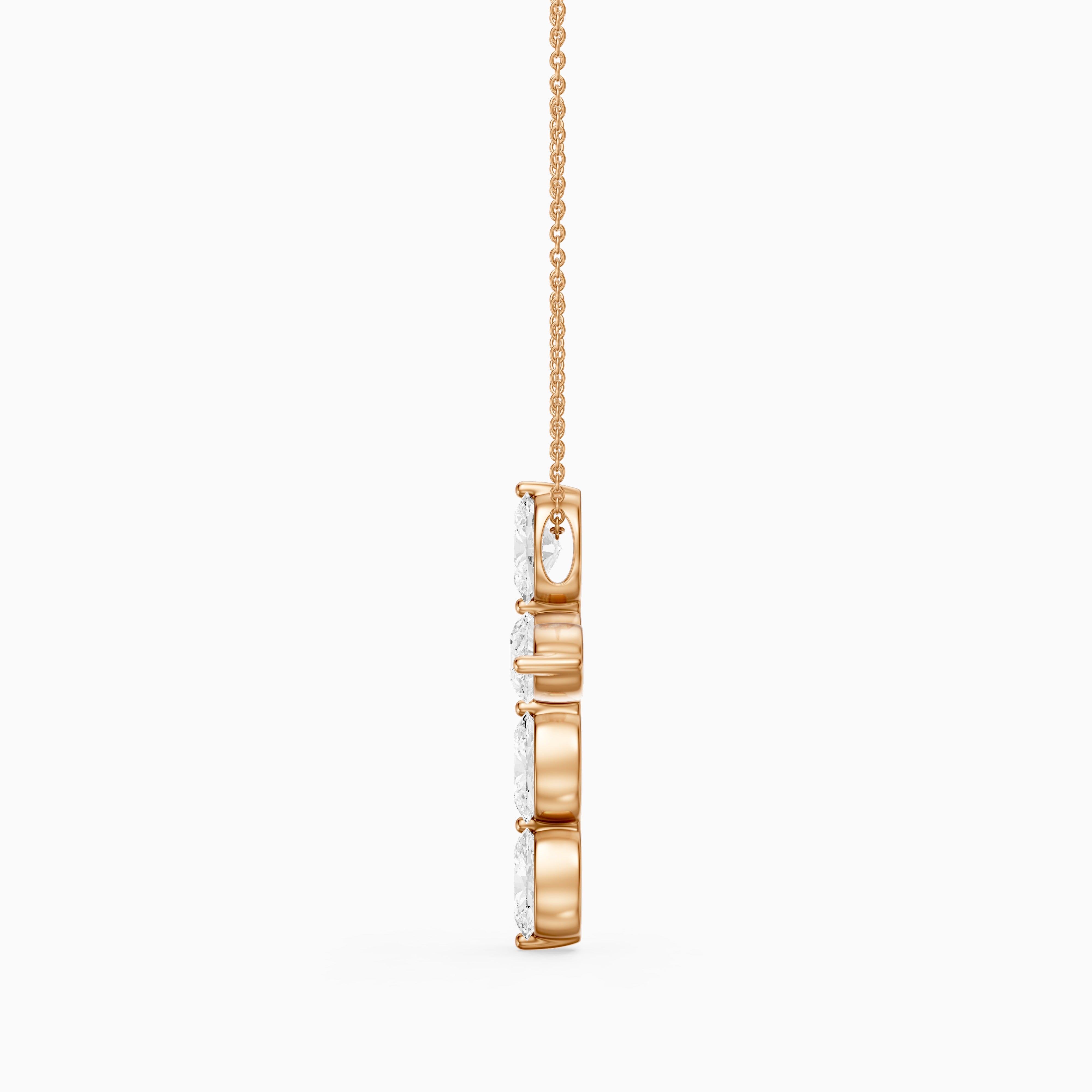 Petra Oval Lab Grown Diamond Cross Pendant