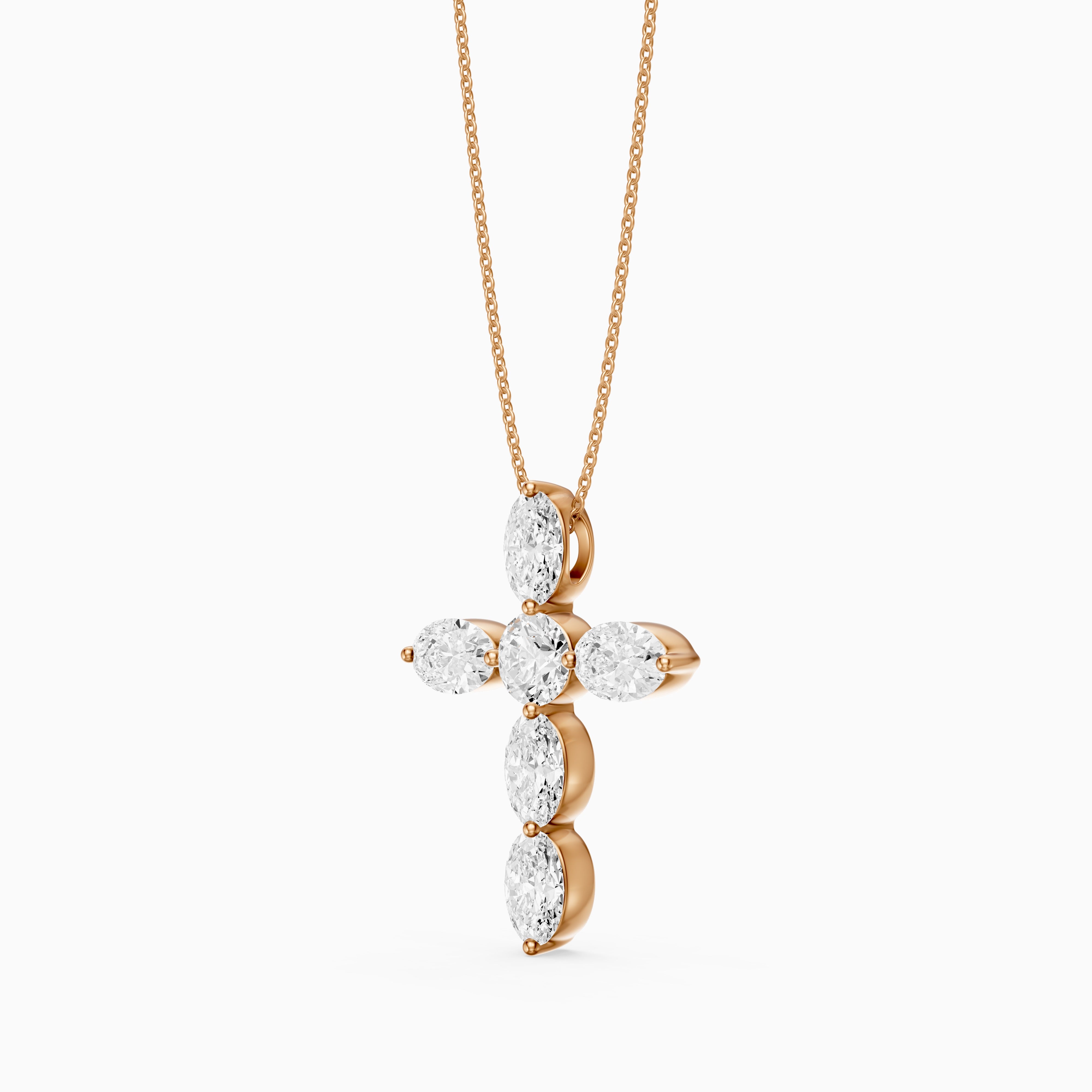 Petra Oval Lab Grown Diamond Cross Pendant