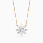 Rosalie Round and Tapered Baguette Lab Grown Diamond Snowflake Pendant