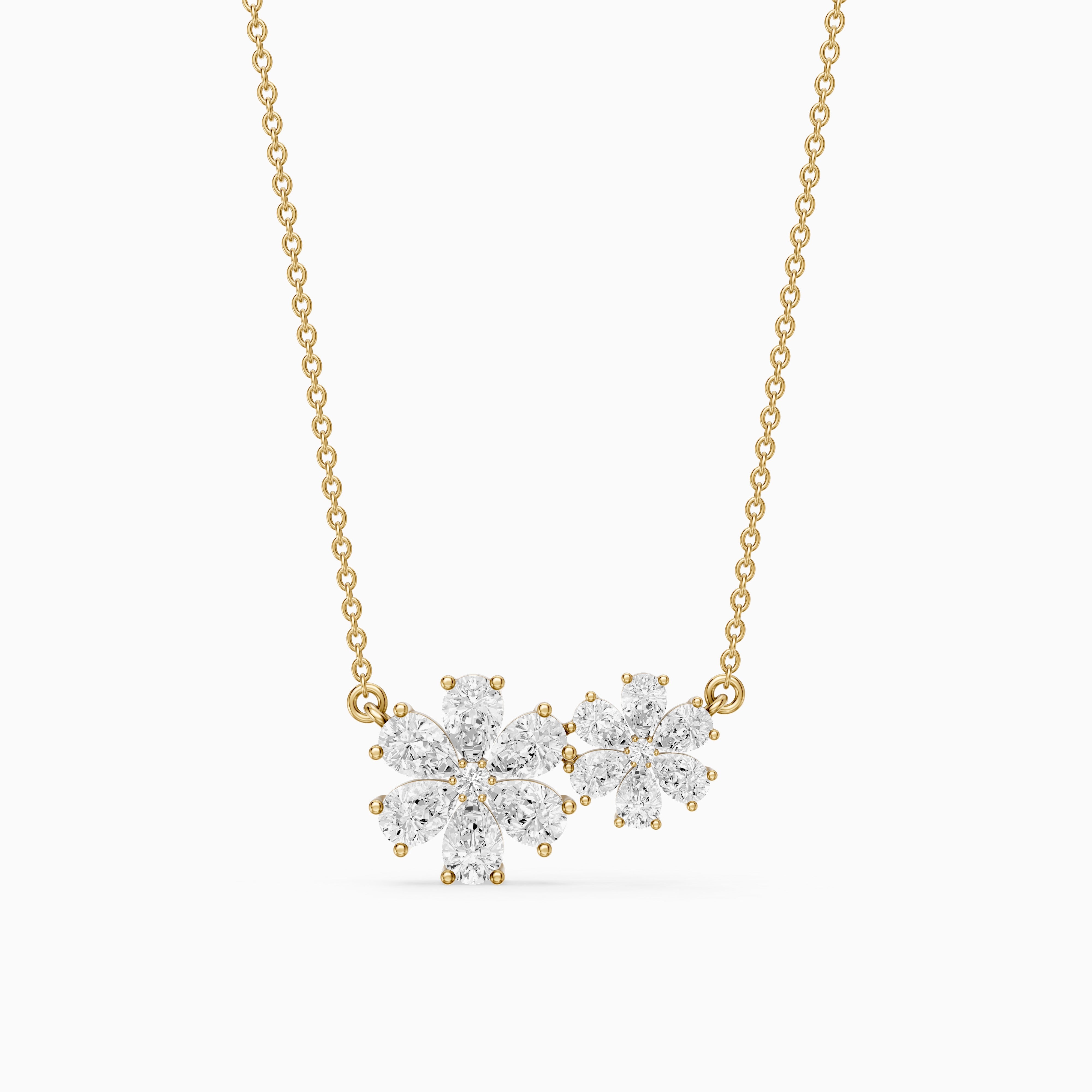 Viola Pear Lab Grown Diamond Floral Necklace