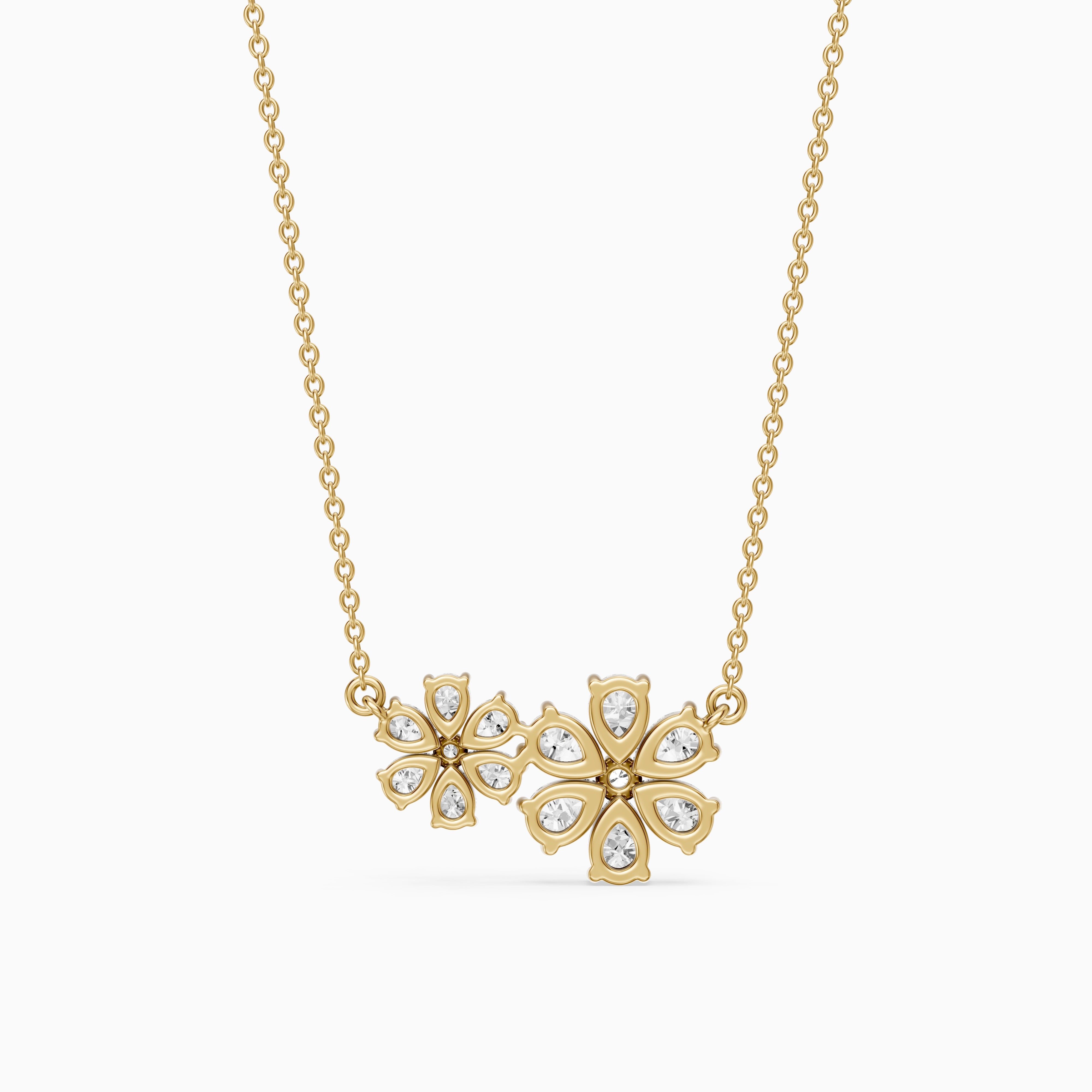 Viola Pear Lab Grown Diamond Floral Necklace