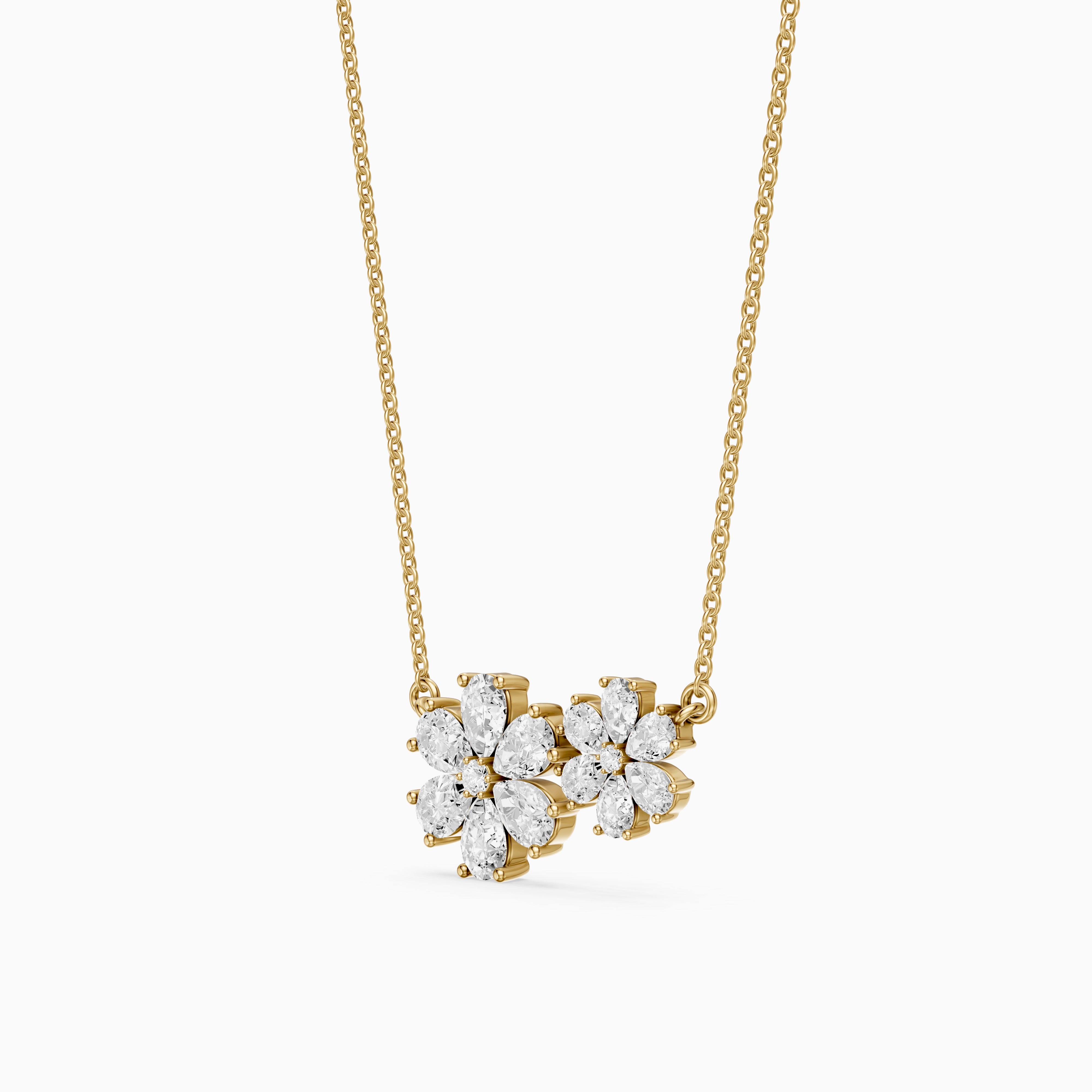 Viola Pear Lab Grown Diamond Floral Necklace