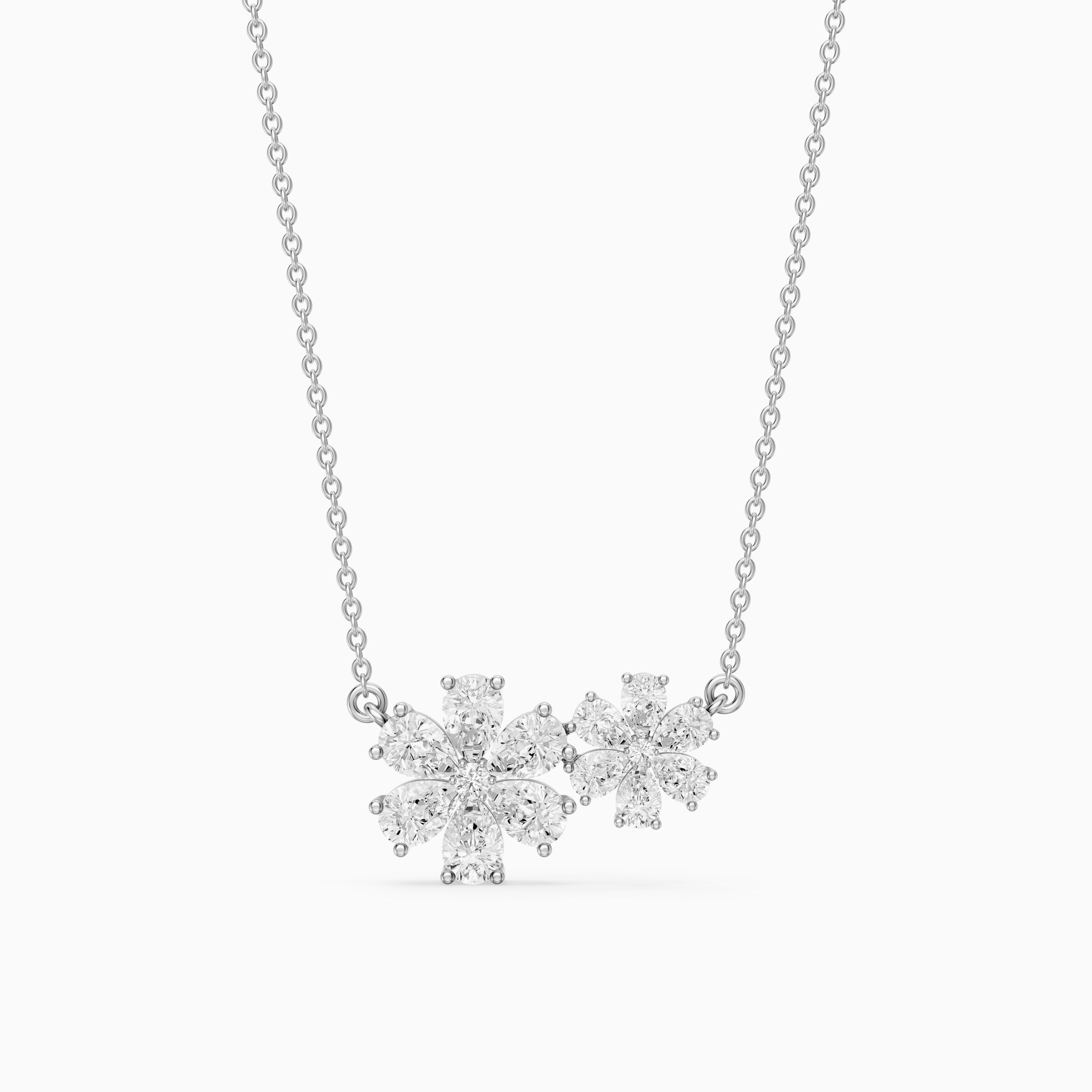 Viola Pear Lab Grown Diamond Floral Necklace