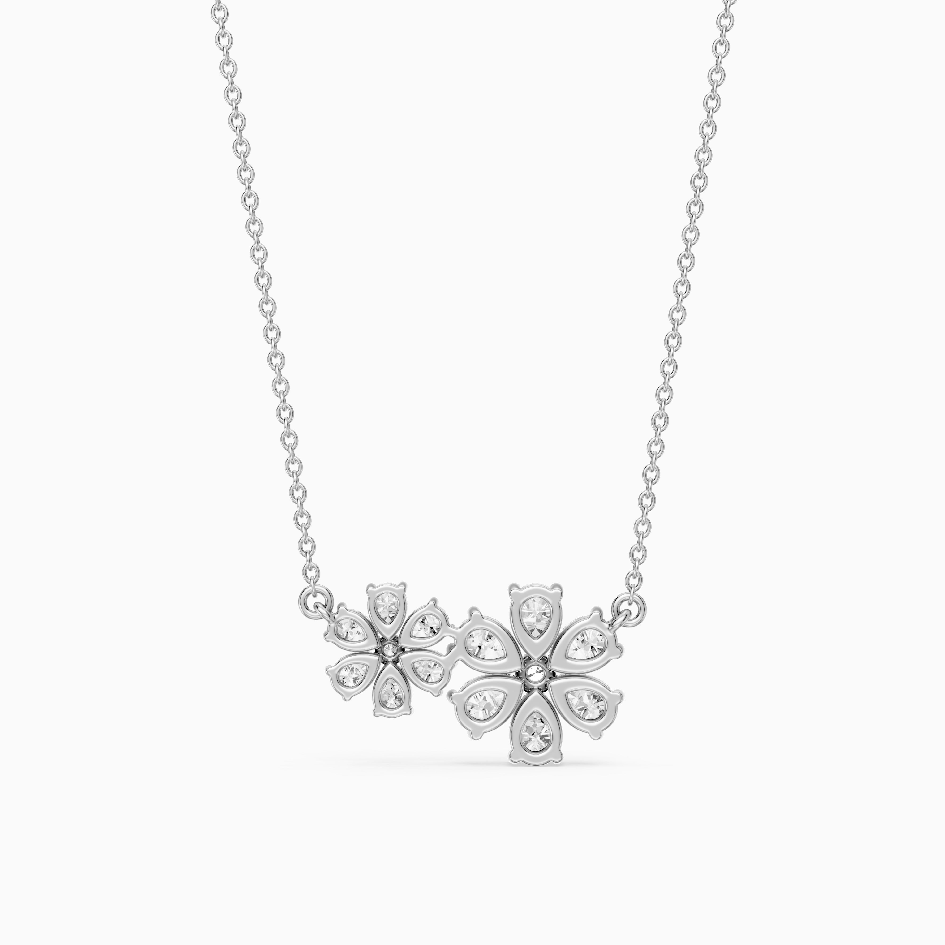 Viola Pear Lab Grown Diamond Floral Necklace