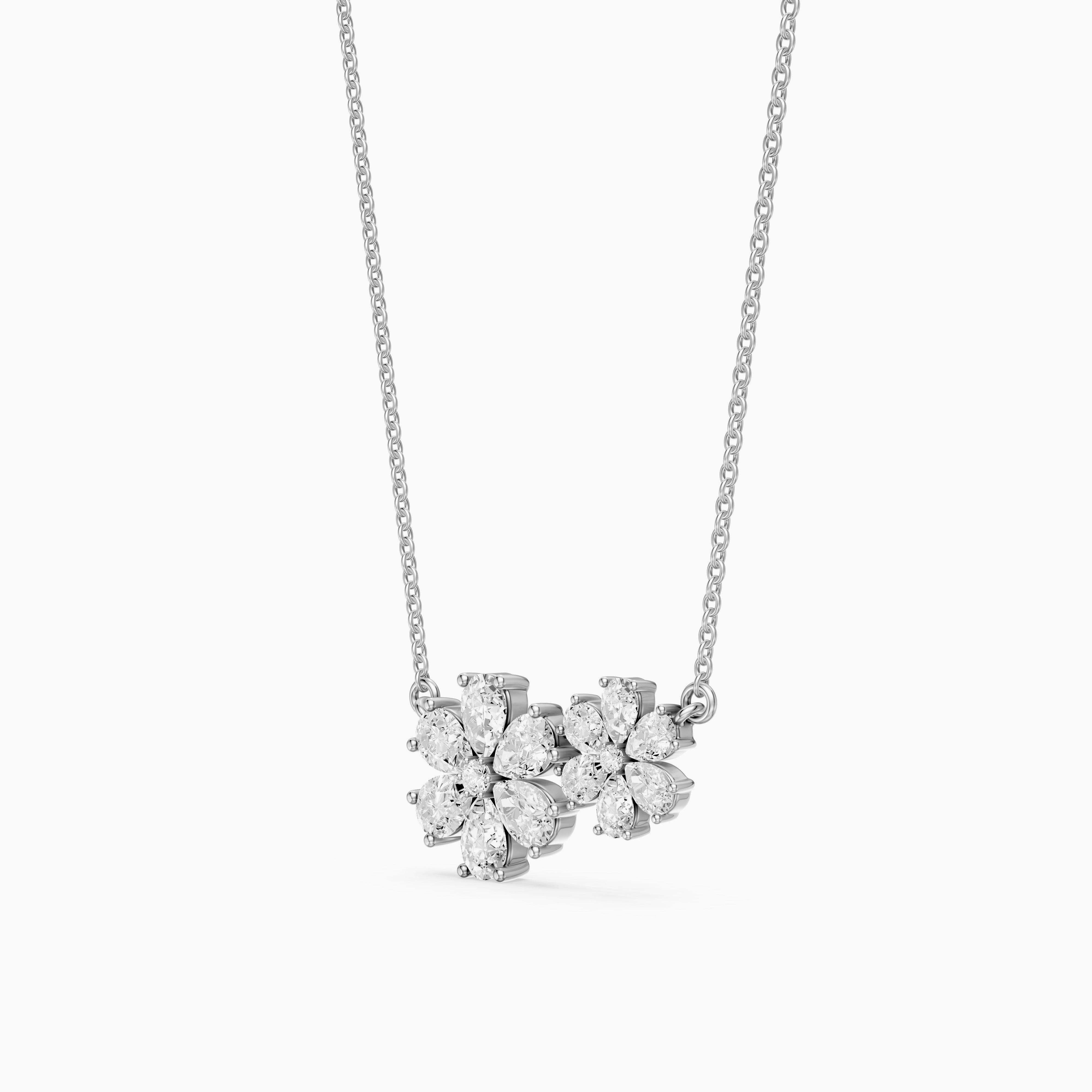 Viola Pear Lab Grown Diamond Floral Necklace