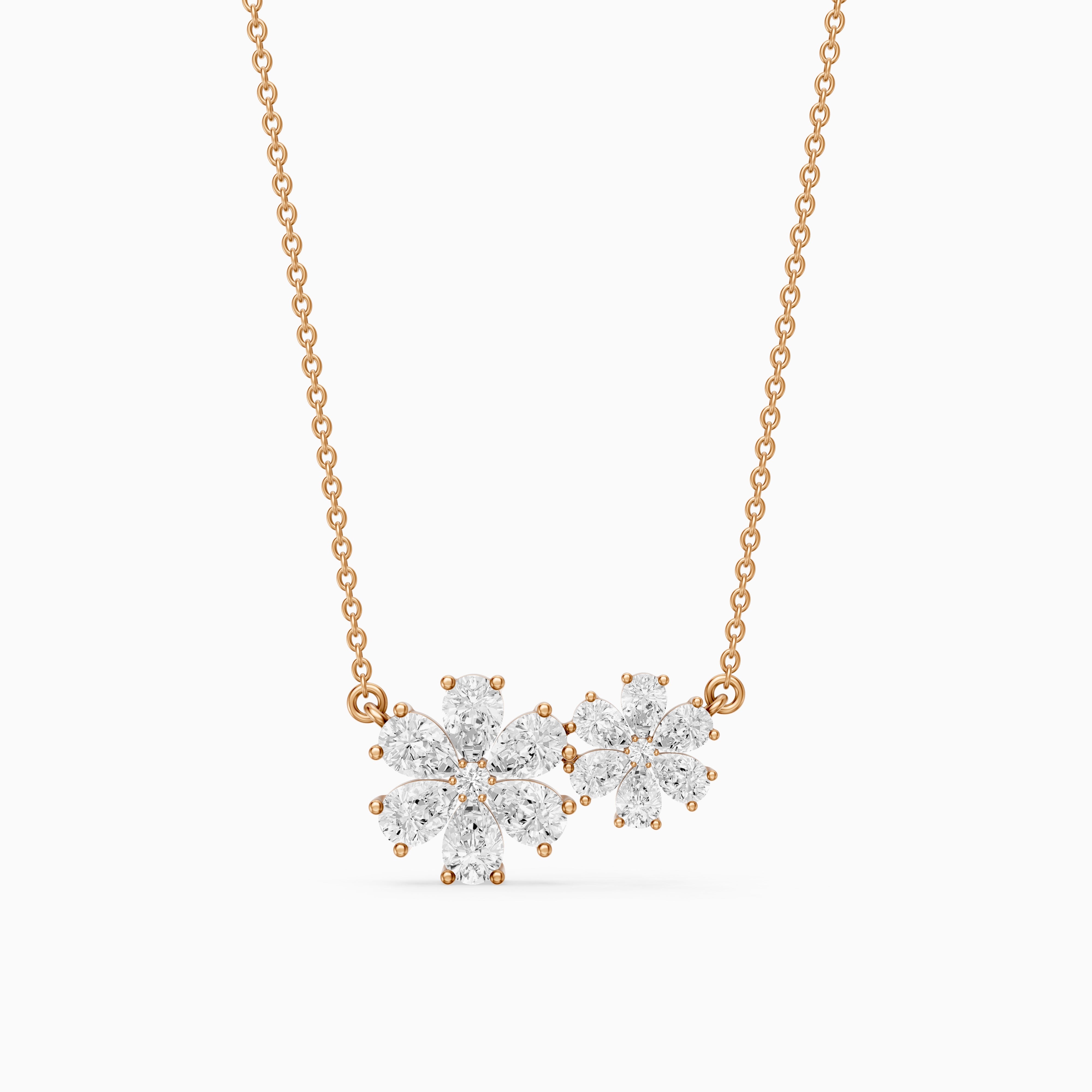 Viola Pear Lab Grown Diamond Floral Necklace