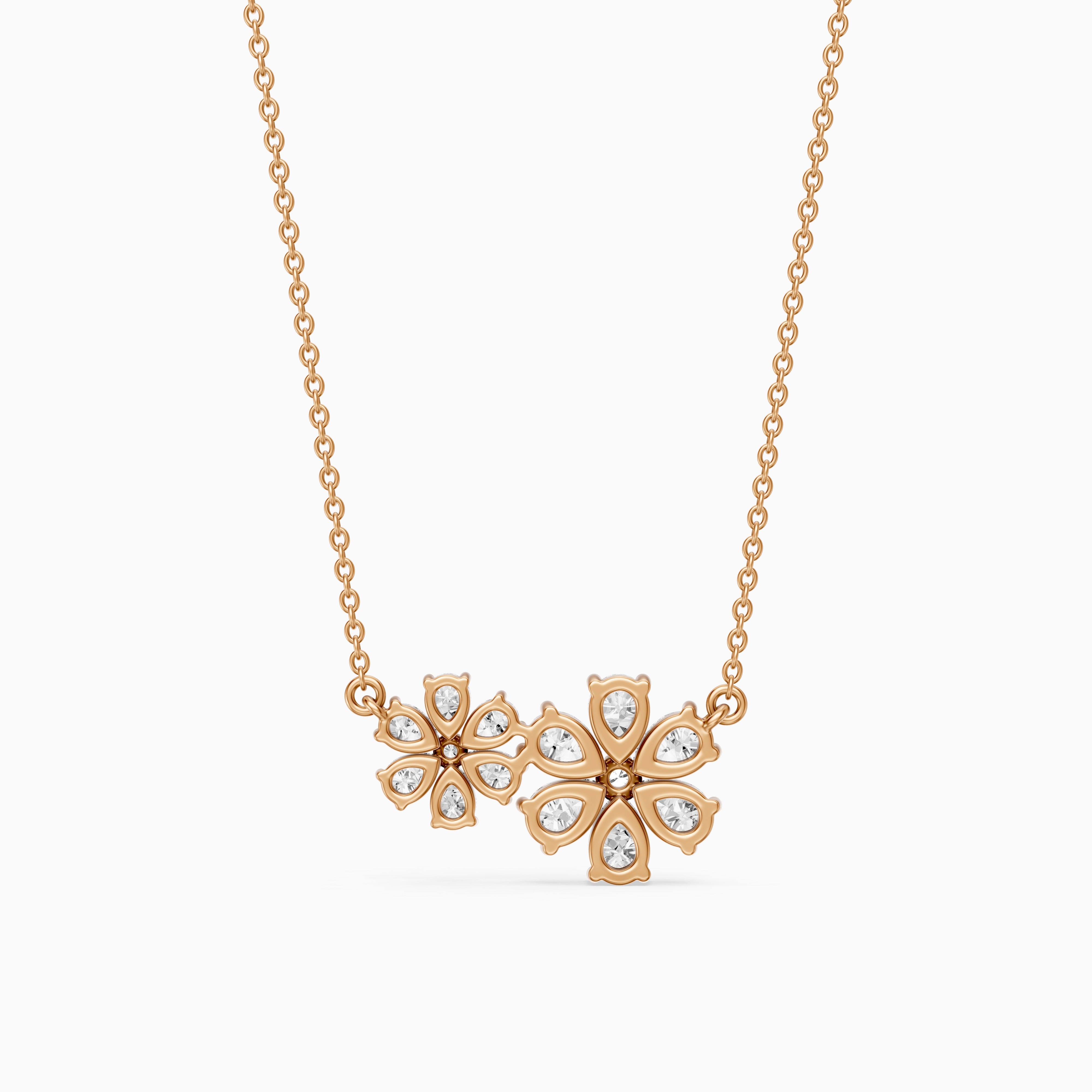 Viola Pear Lab Grown Diamond Floral Necklace