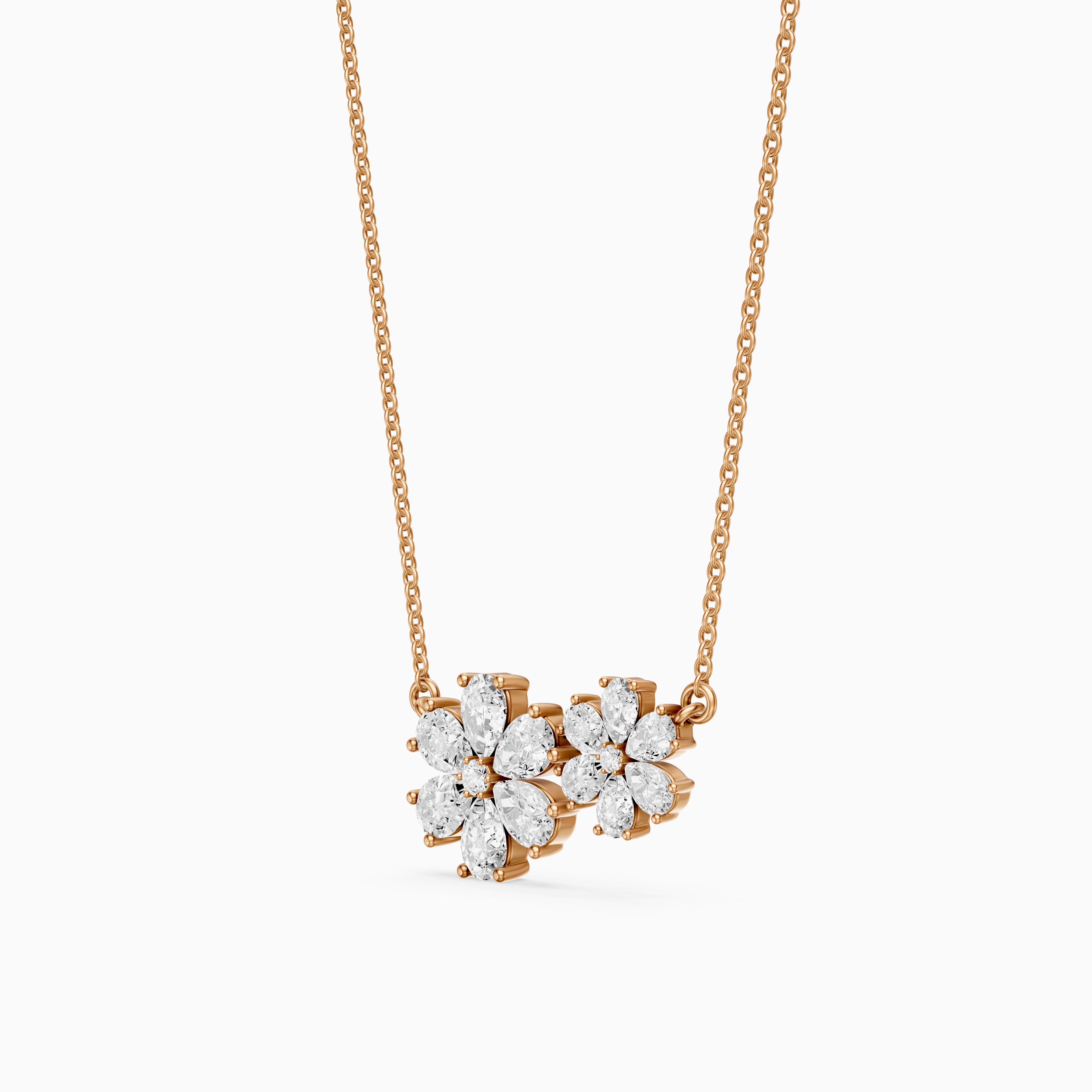 Viola Pear Lab Grown Diamond Floral Necklace