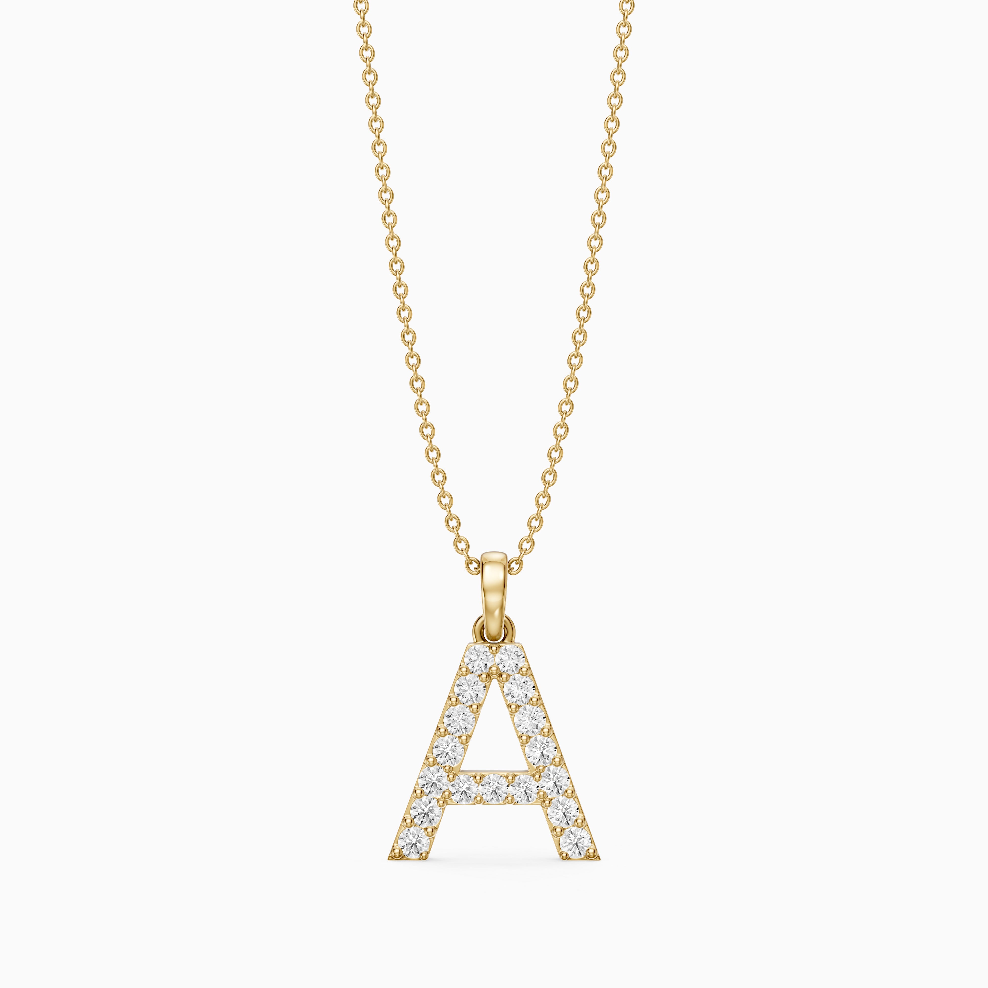 Addison Lab Grown Diamond A Initial Pendant Necklace