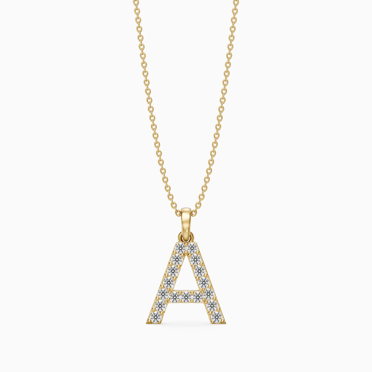 Addison Lab Grown Diamond A Initial Pendant Necklace