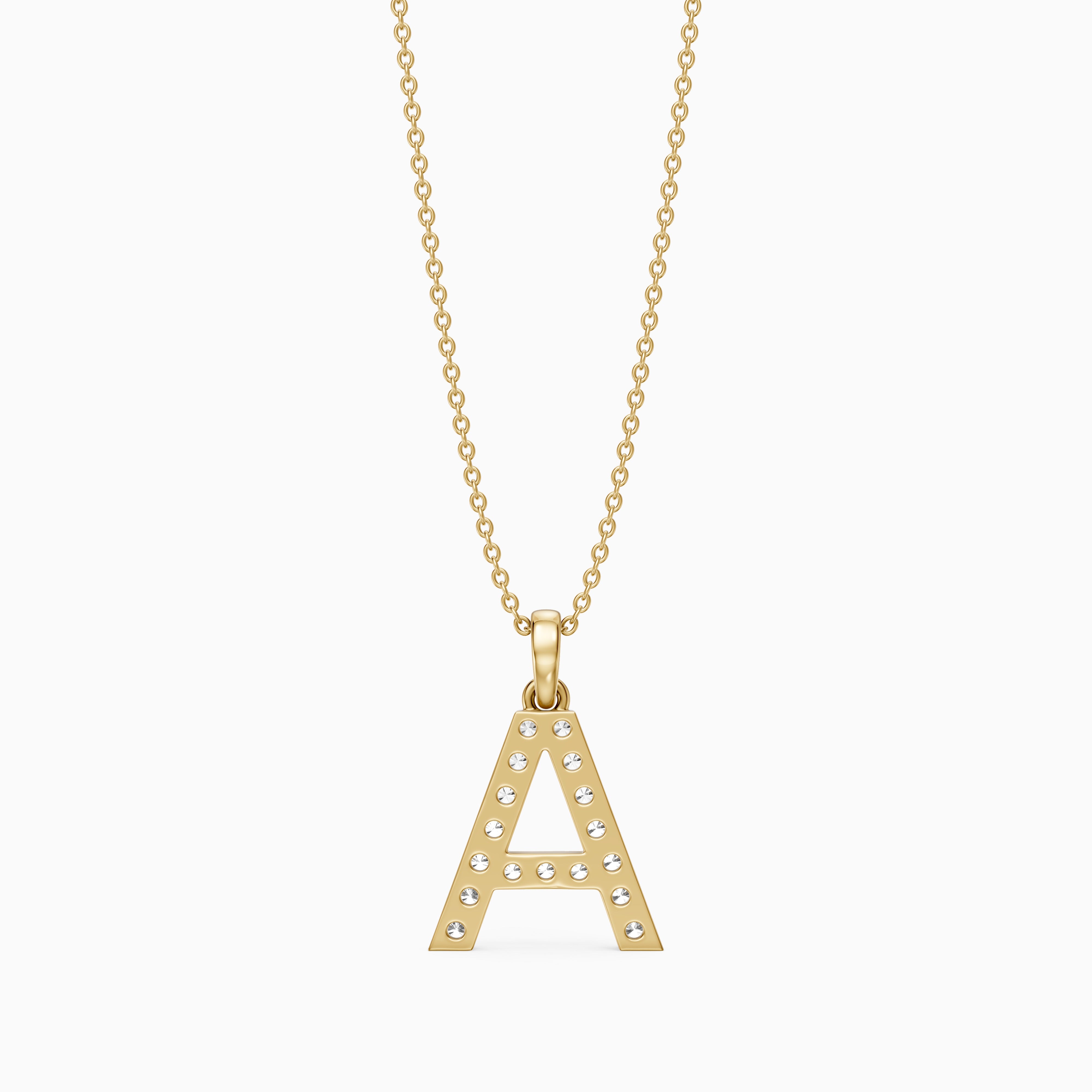 Addison Lab Grown Diamond A Initial Pendant Necklace