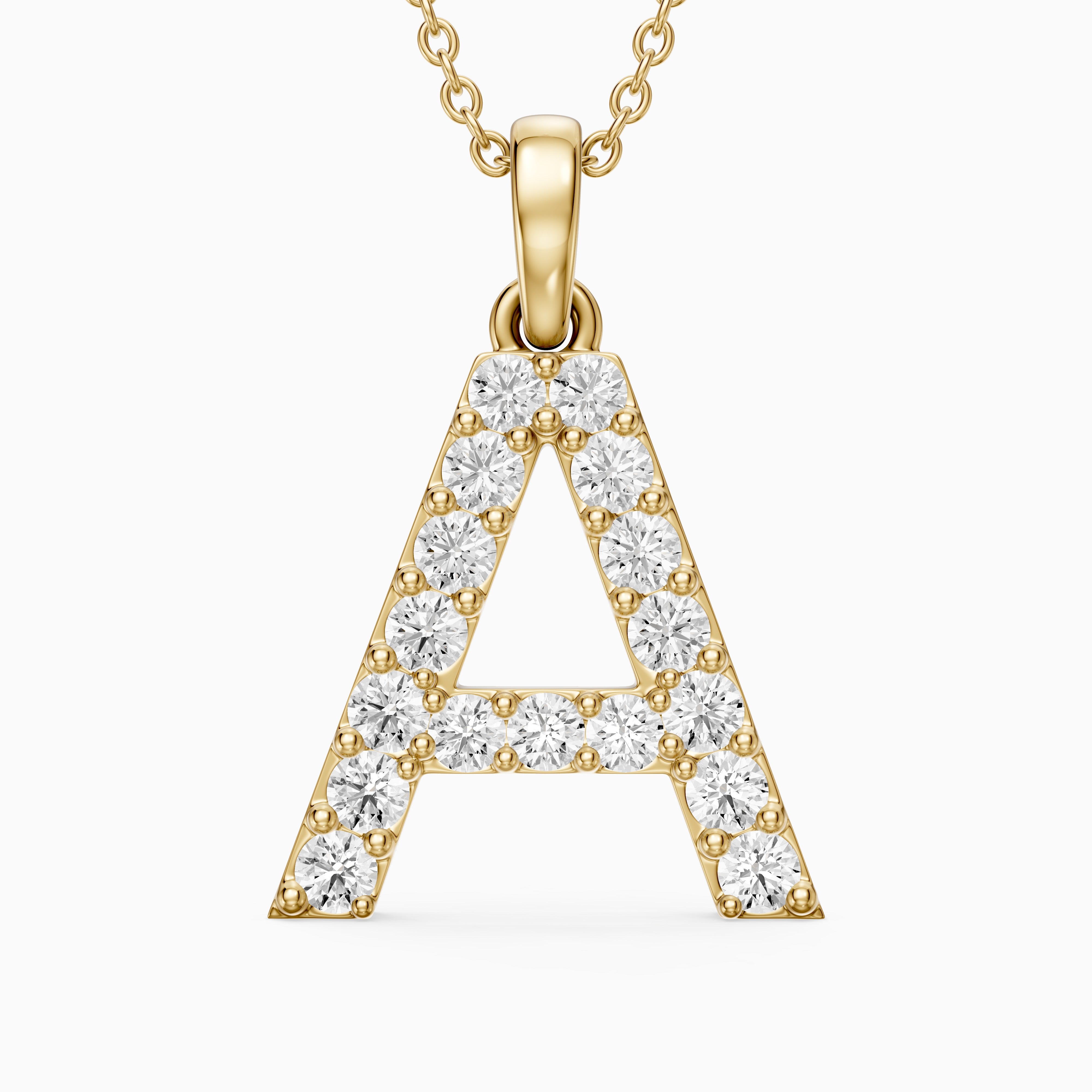 Addison Lab Grown Diamond A Initial Pendant Necklace