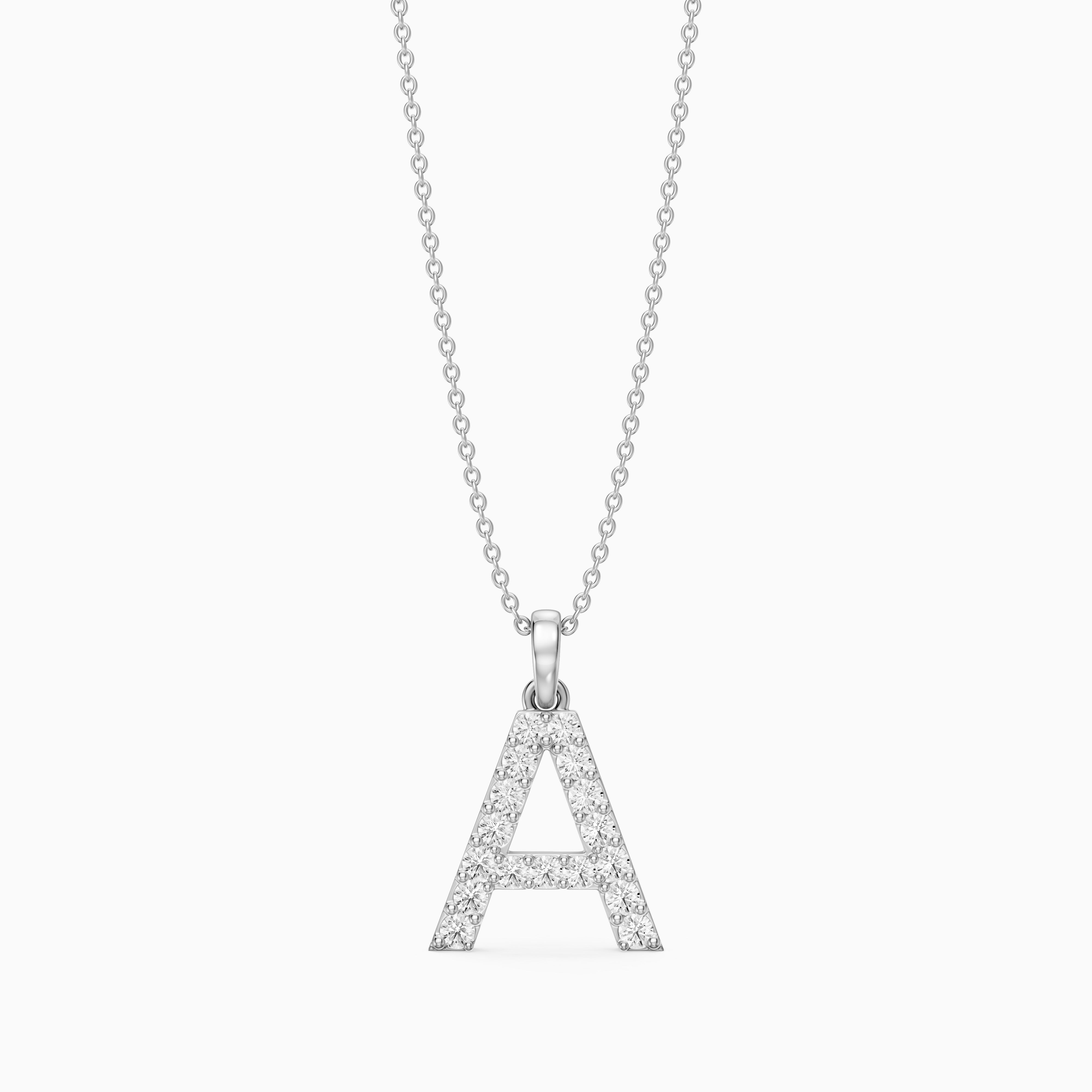 Addison Lab Grown Diamond A Initial Pendant Necklace
