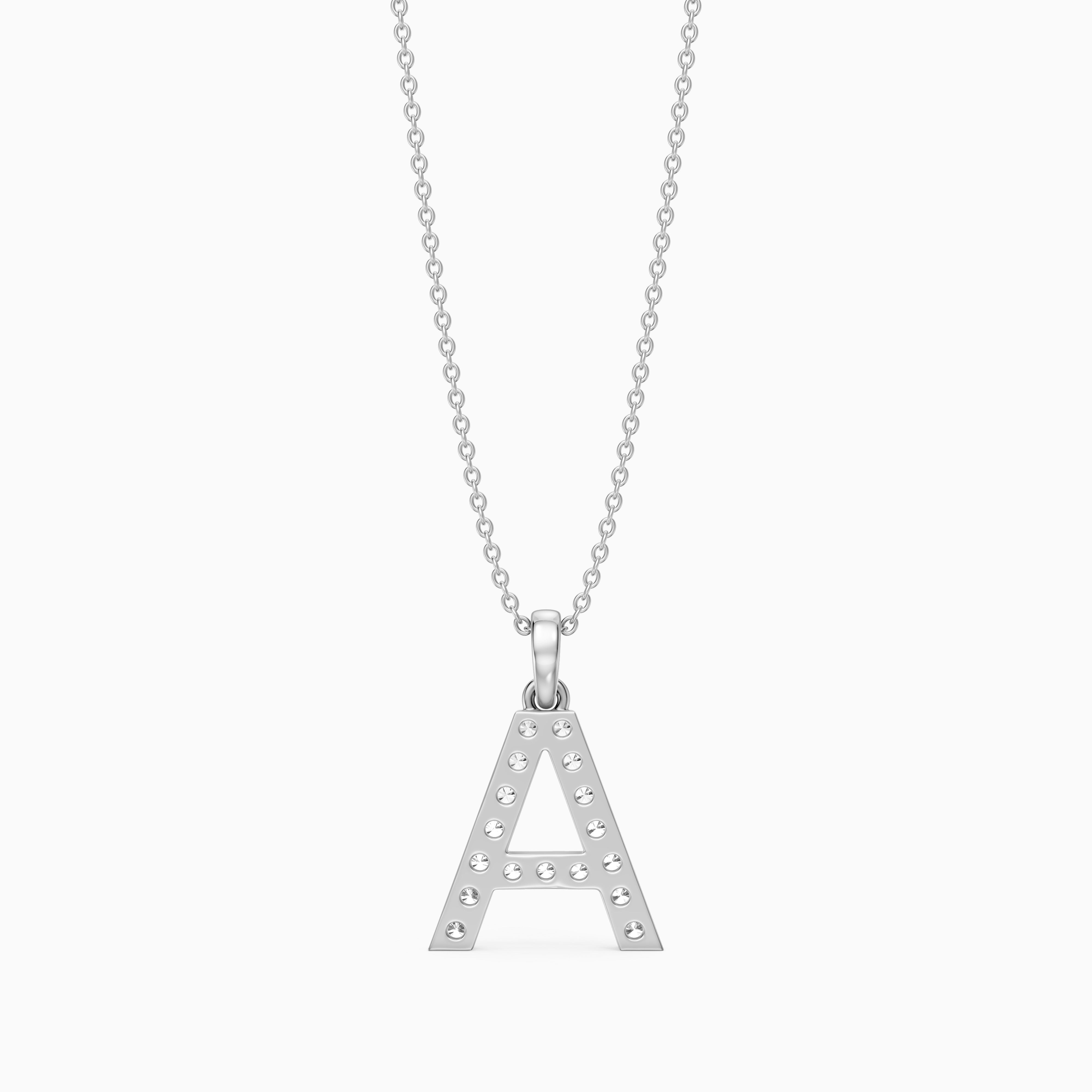 Addison Lab Grown Diamond A Initial Pendant Necklace