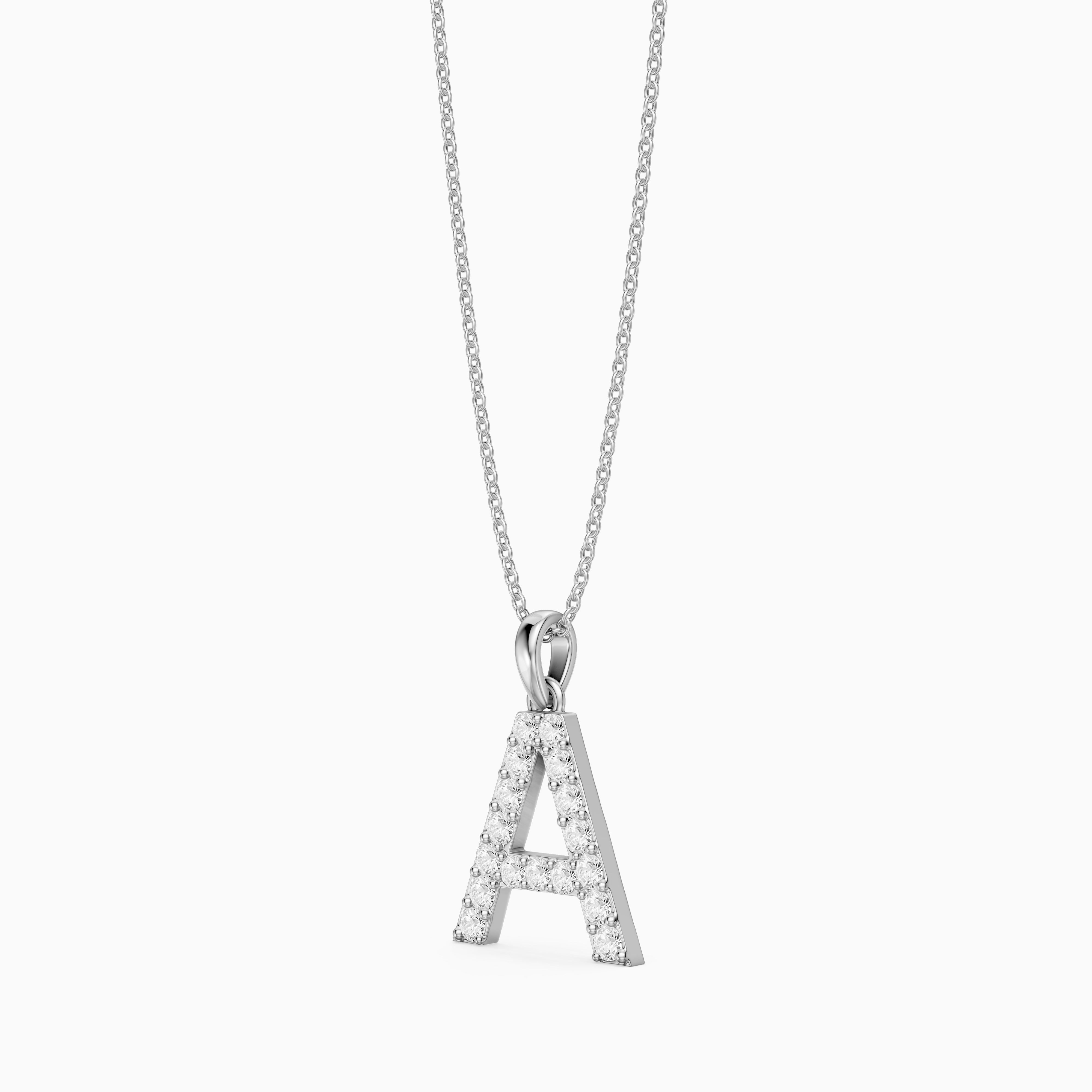 Addison Lab Grown Diamond A Initial Pendant Necklace