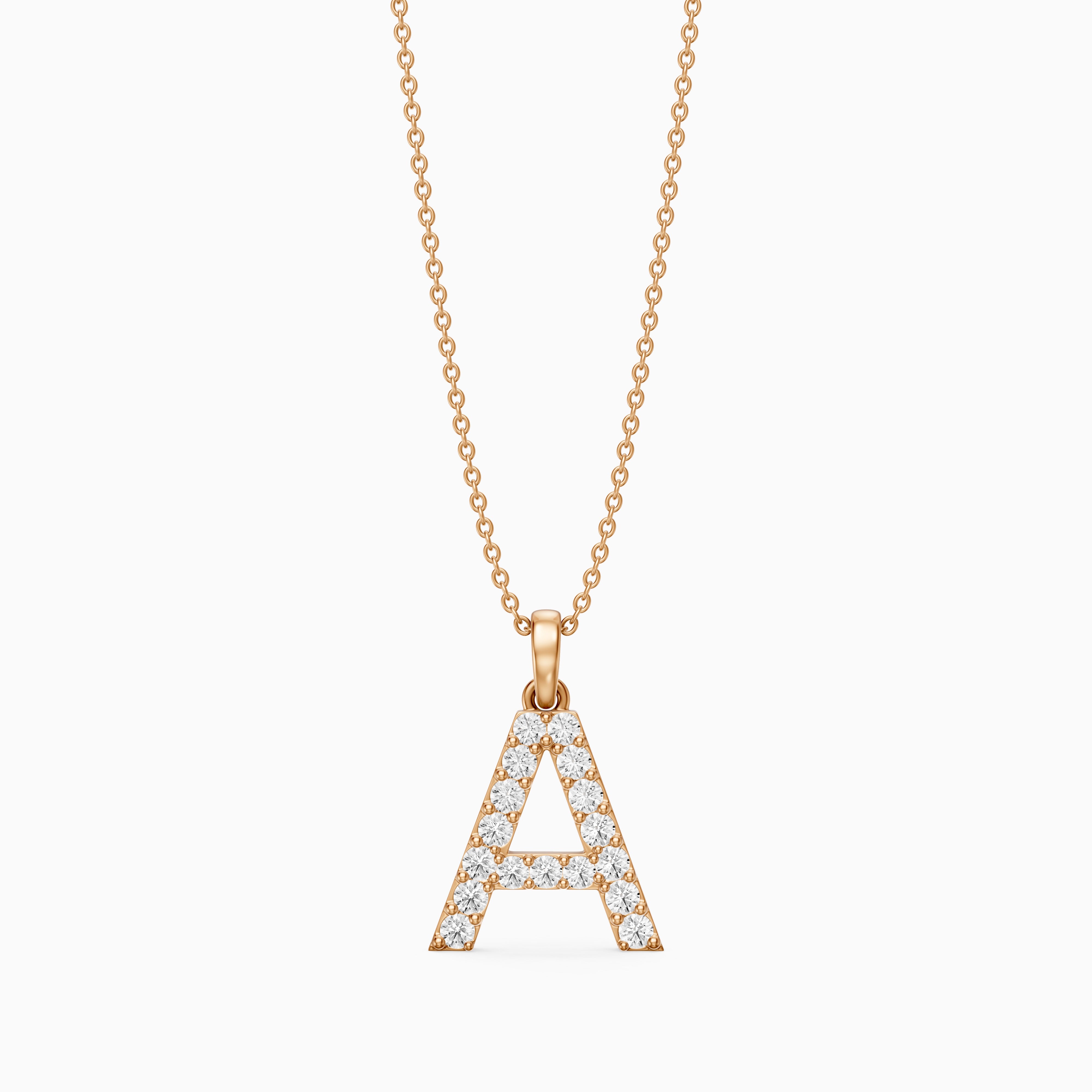 Addison Lab Grown Diamond A Initial Pendant Necklace