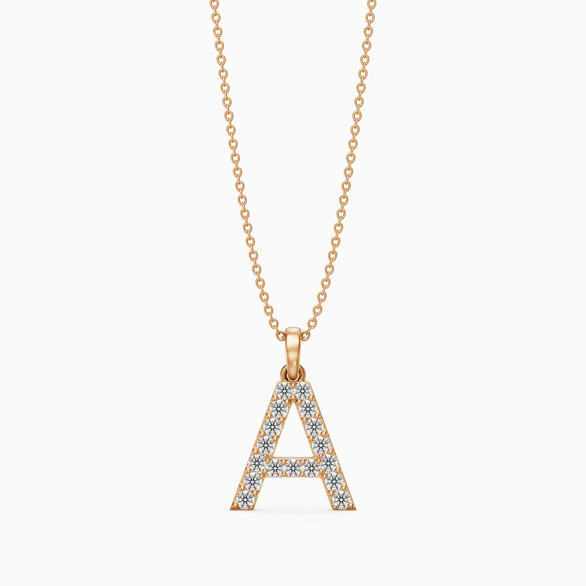 Addison Lab Grown Diamond A Initial Pendant Necklace