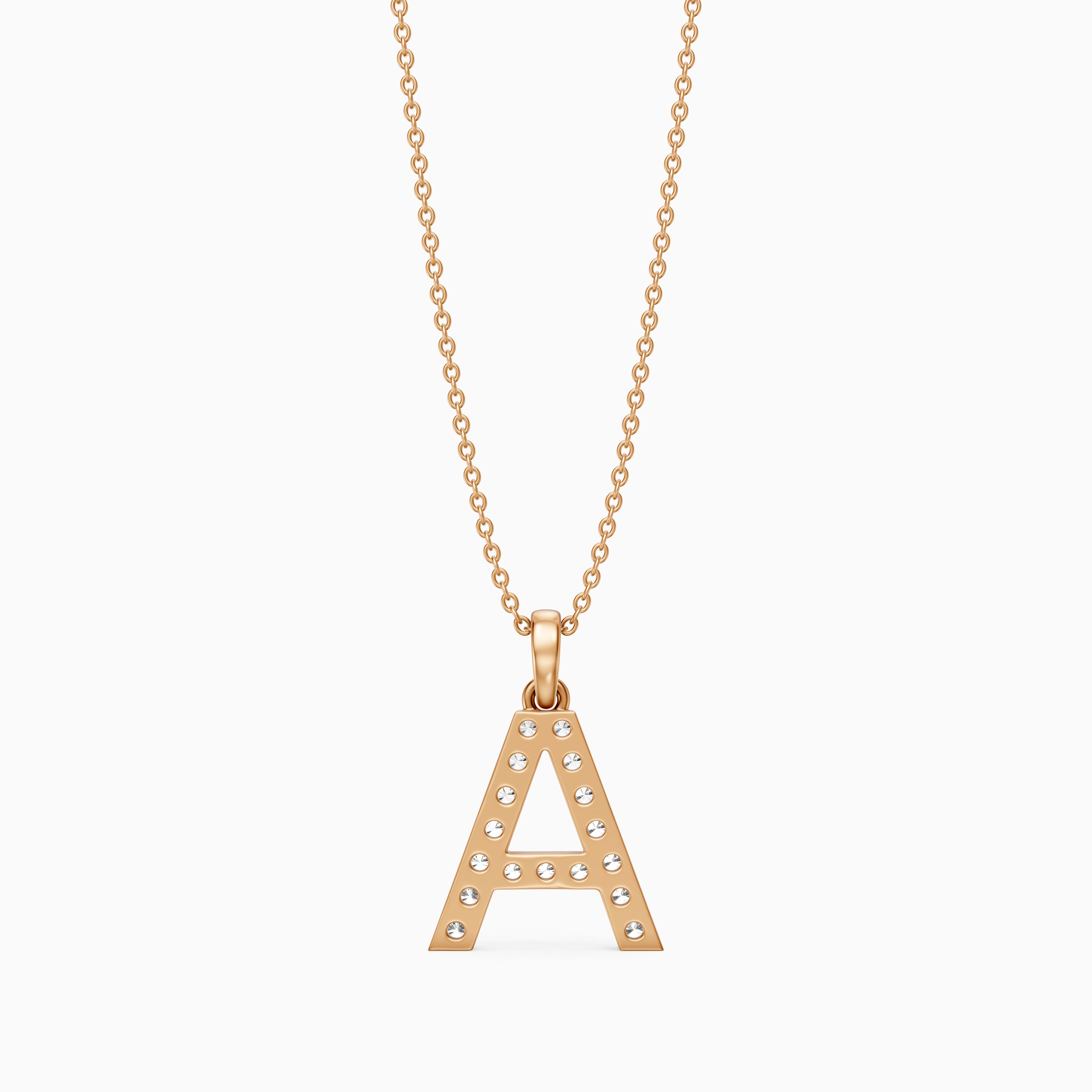 Addison Lab Grown Diamond A Initial Pendant Necklace
