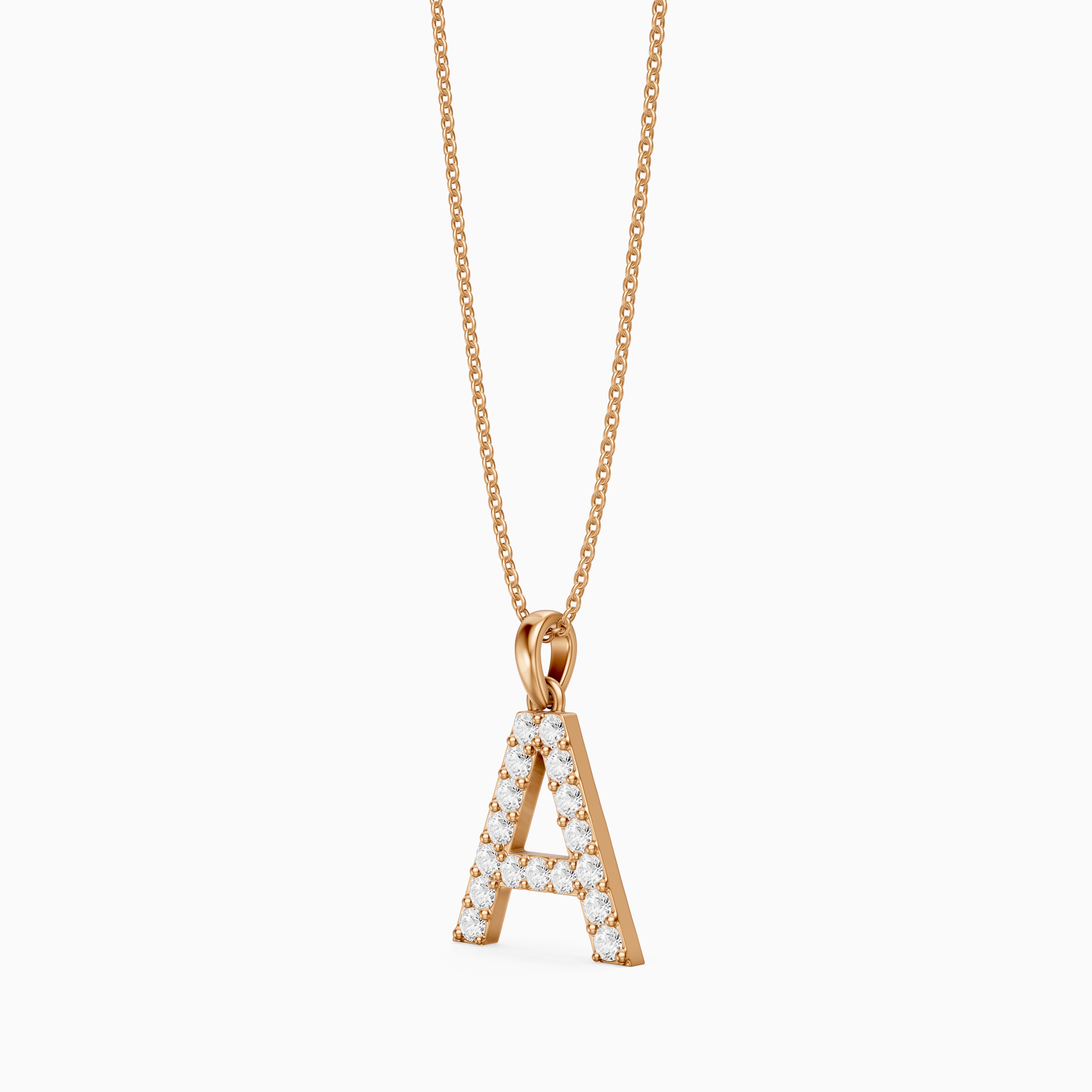 Addison Lab Grown Diamond A Initial Pendant Necklace