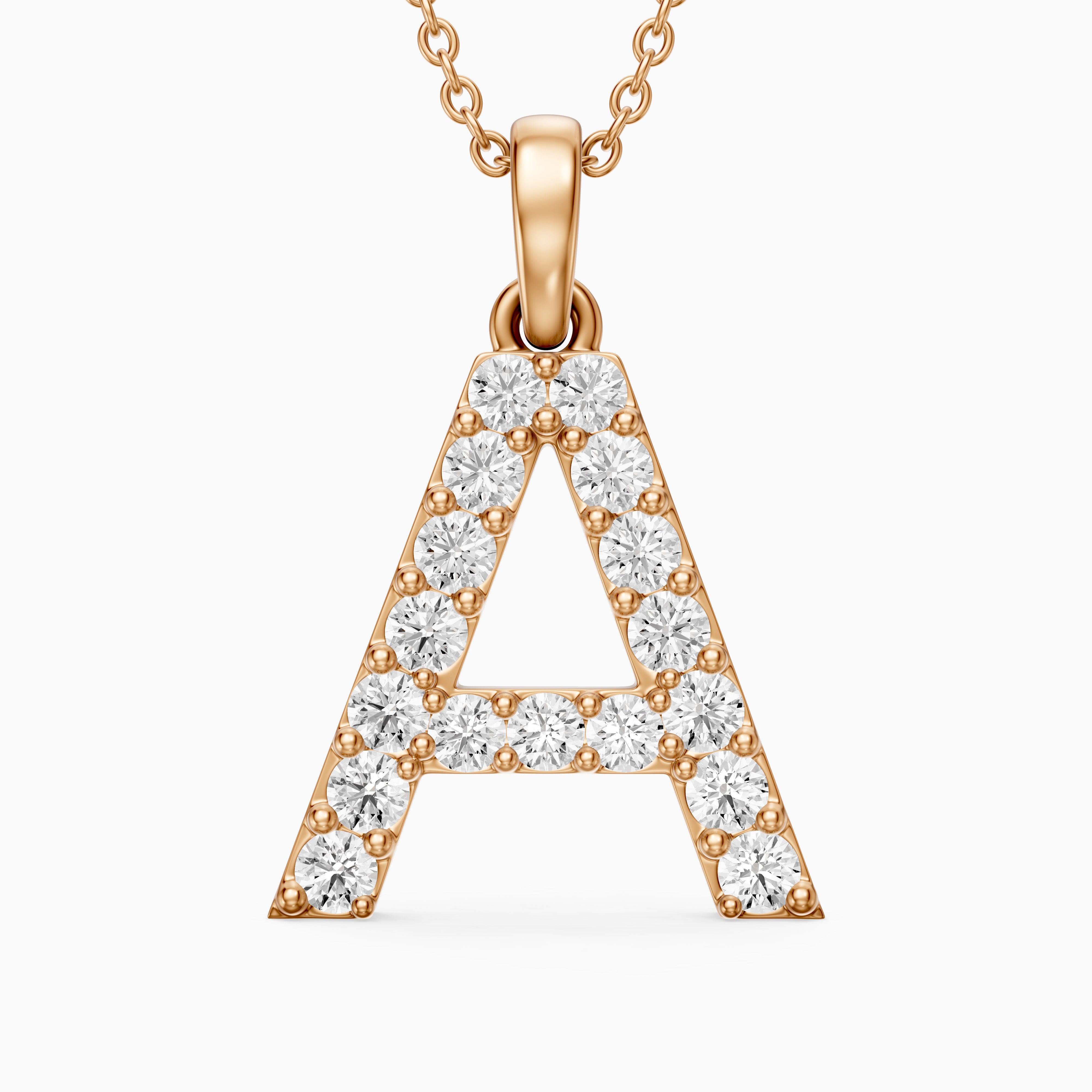 Addison Lab Grown Diamond A Initial Pendant Necklace