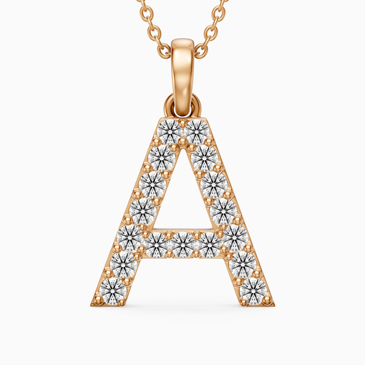 Addison Lab Grown Diamond A Initial Pendant Necklace