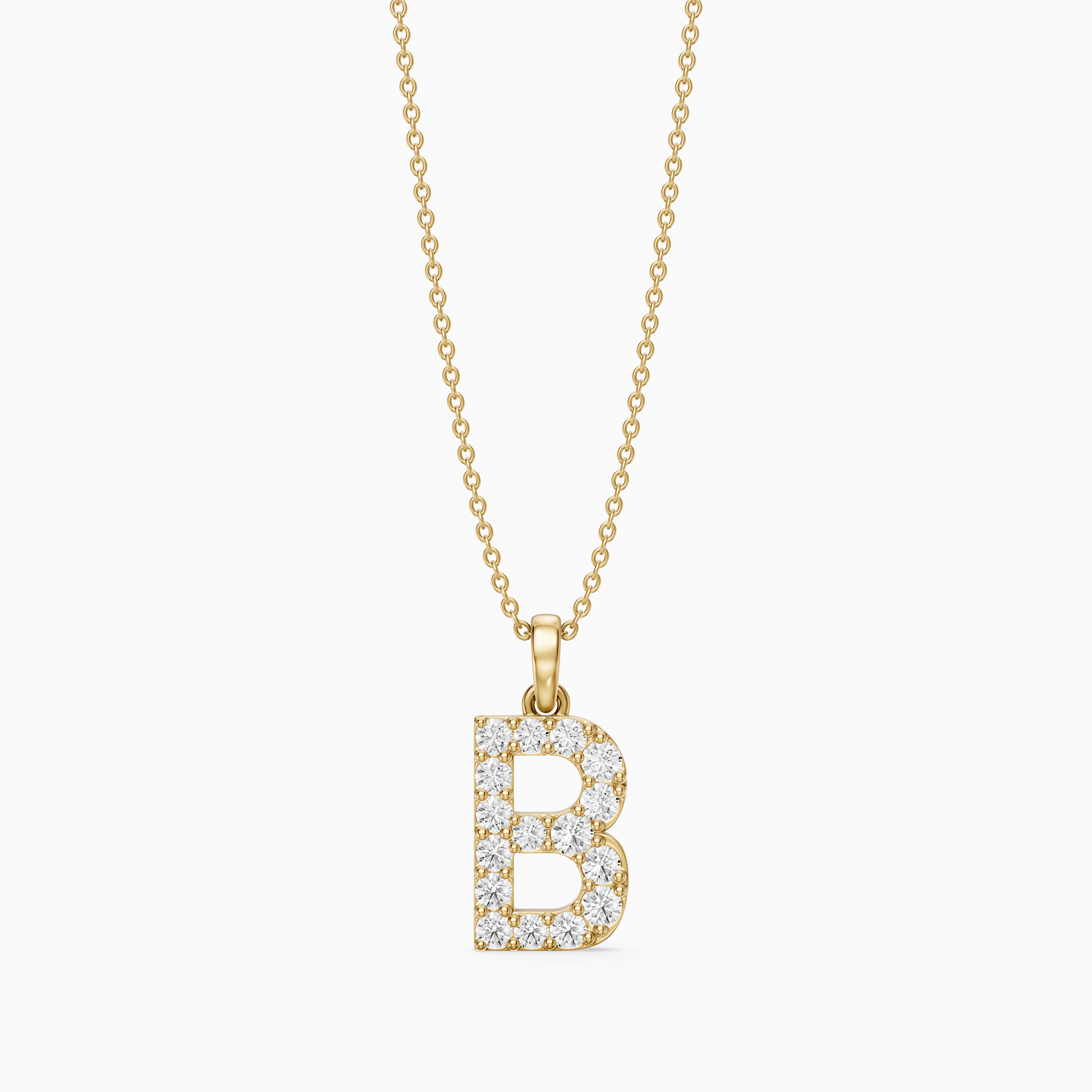 Brooklyn Lab Grown Diamond B Initial Pendant Necklace