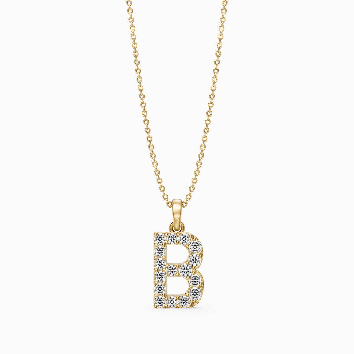 Brooklyn Lab Grown Diamond B Initial Pendant Necklace