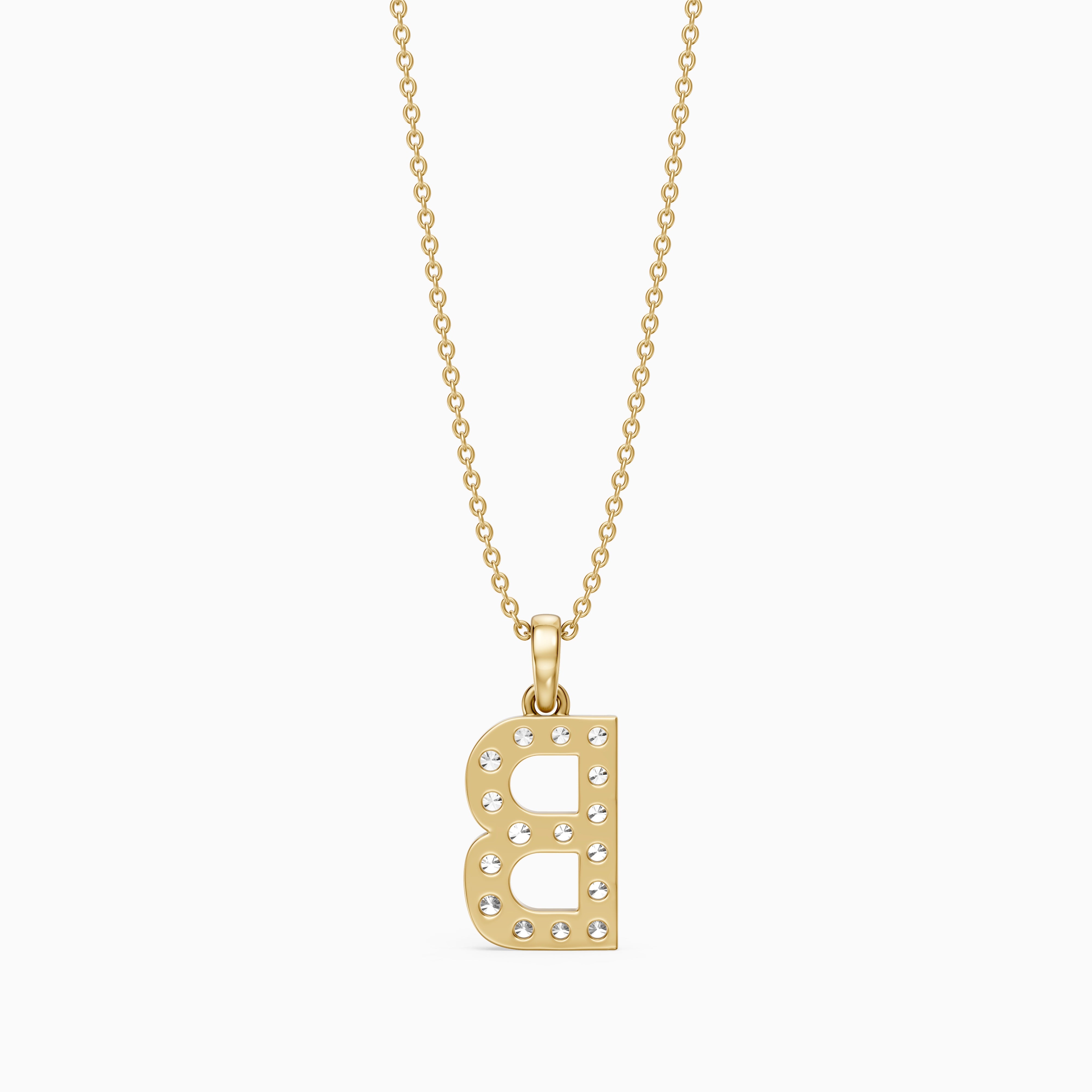 Brooklyn Lab Grown Diamond B Initial Pendant Necklace