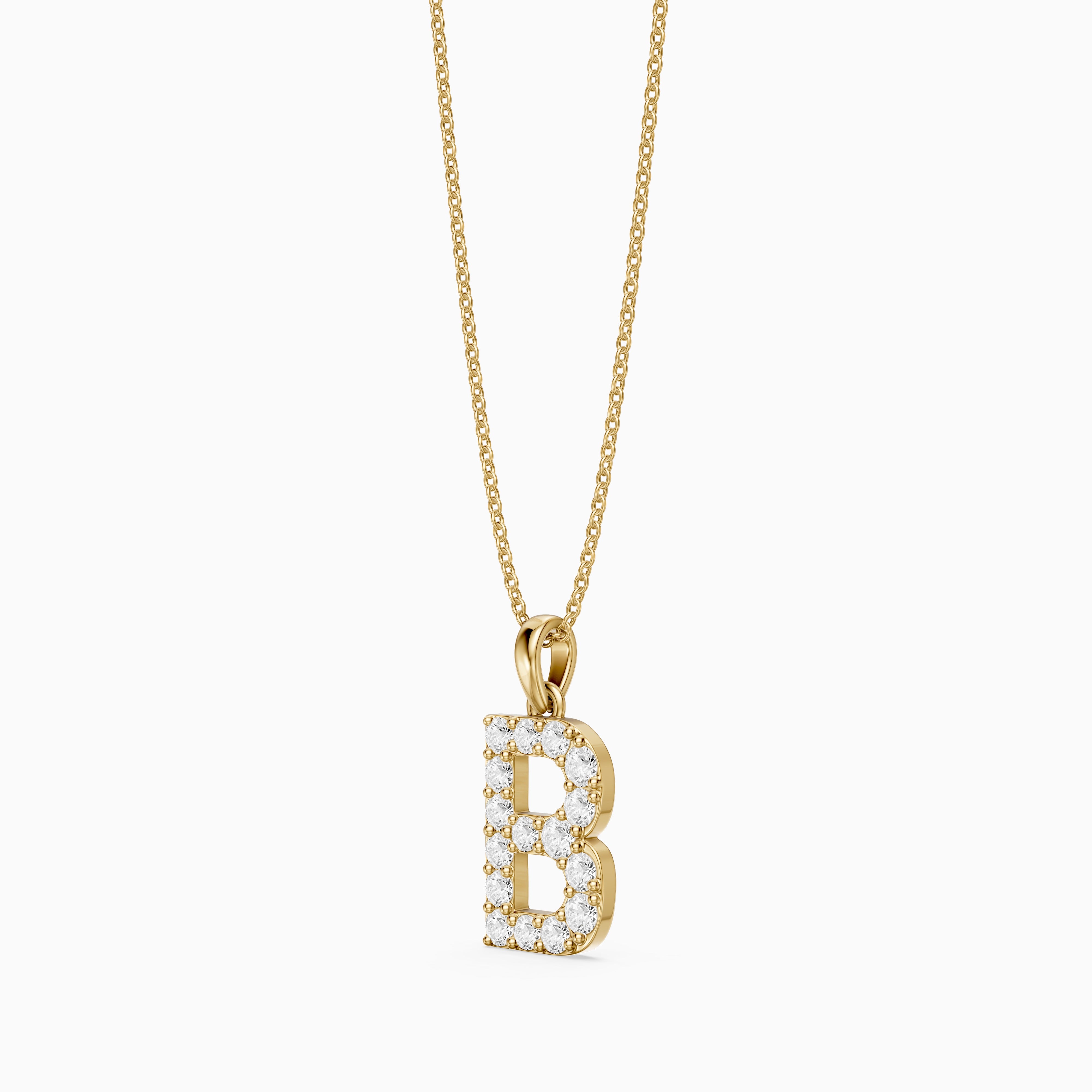 Brooklyn Lab Grown Diamond B Initial Pendant Necklace