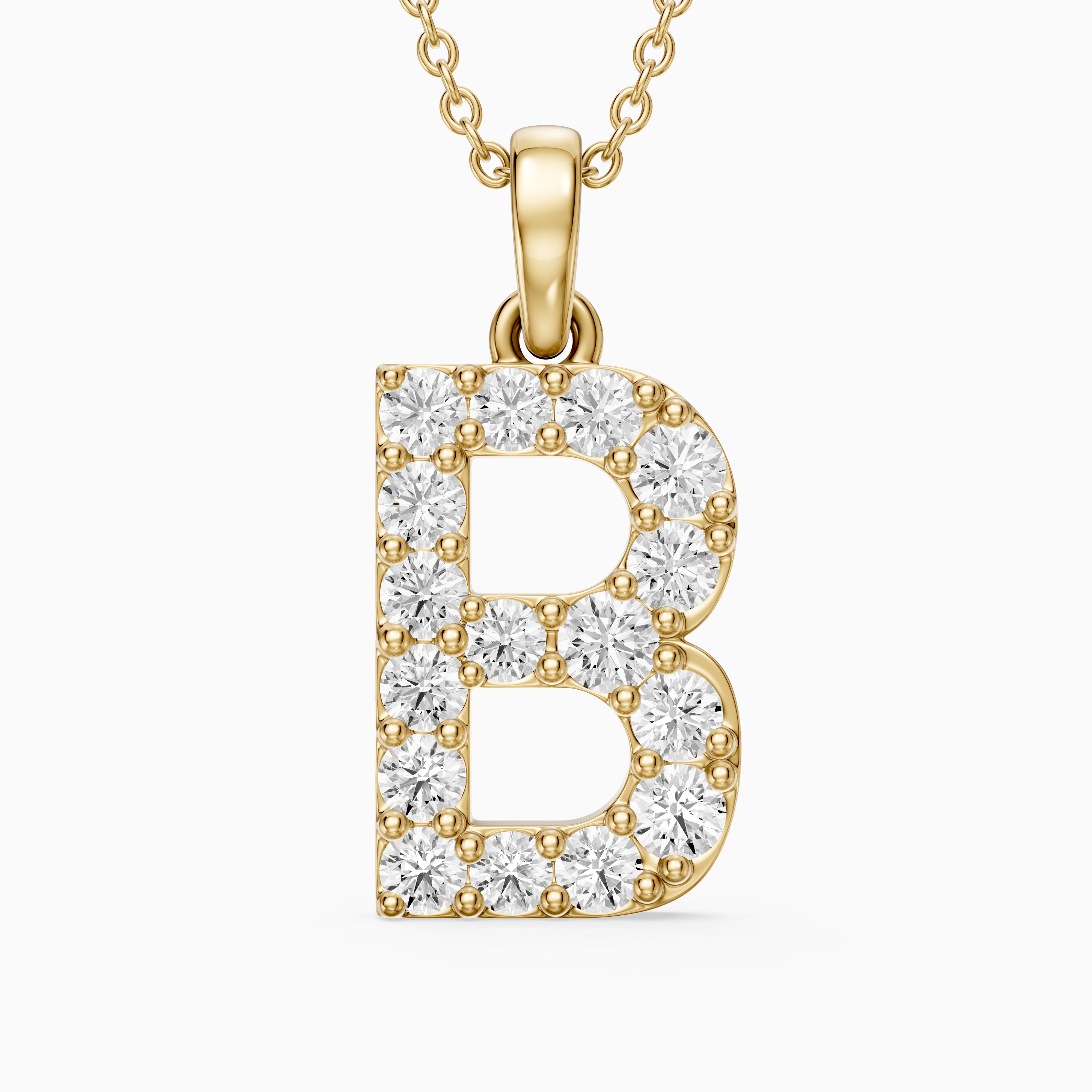 Brooklyn Lab Grown Diamond B Initial Pendant Necklace