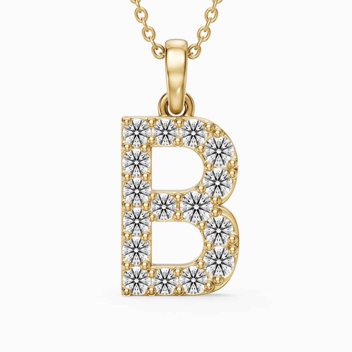 Brooklyn Lab Grown Diamond B Initial Pendant Necklace