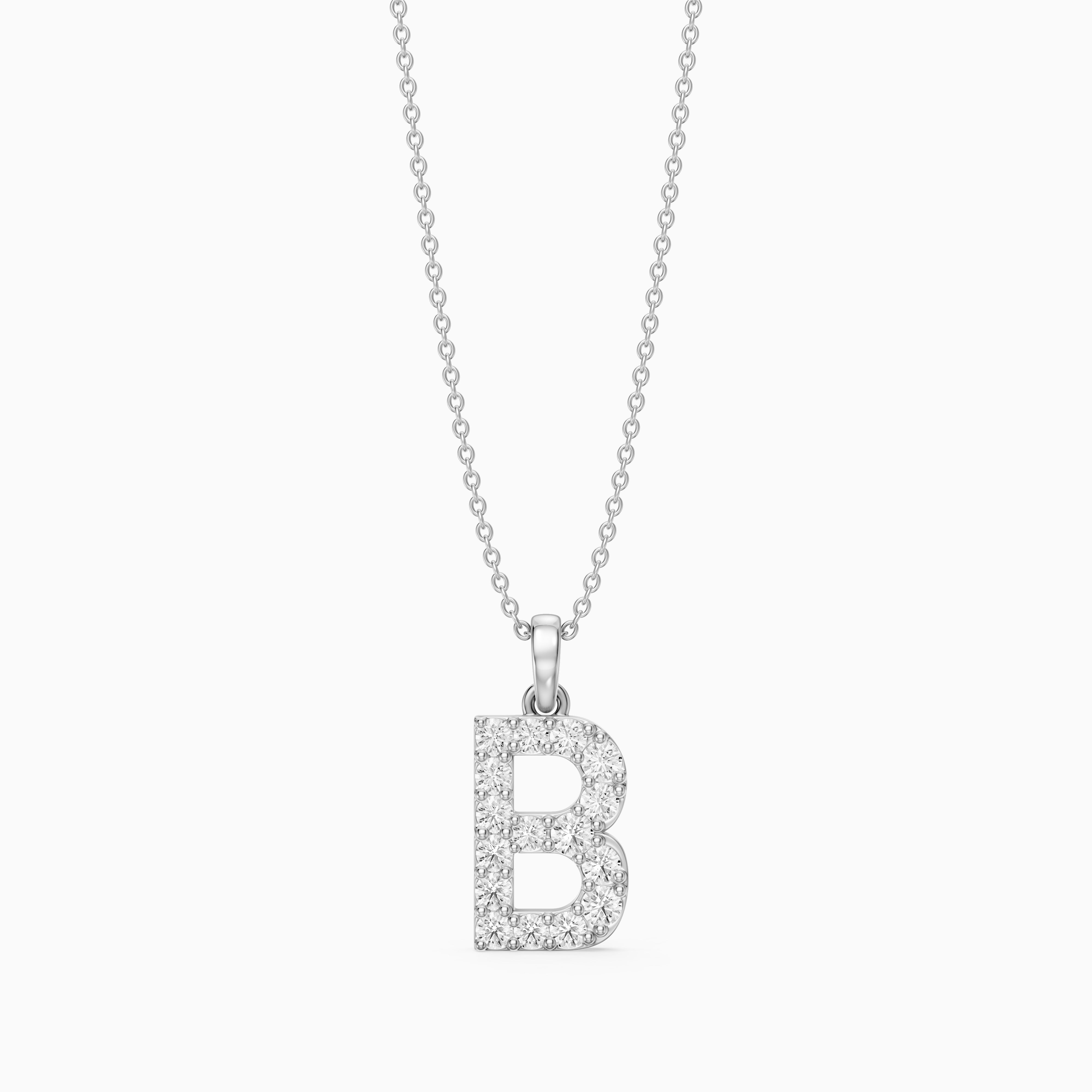 Brooklyn Lab Grown Diamond B Initial Pendant Necklace
