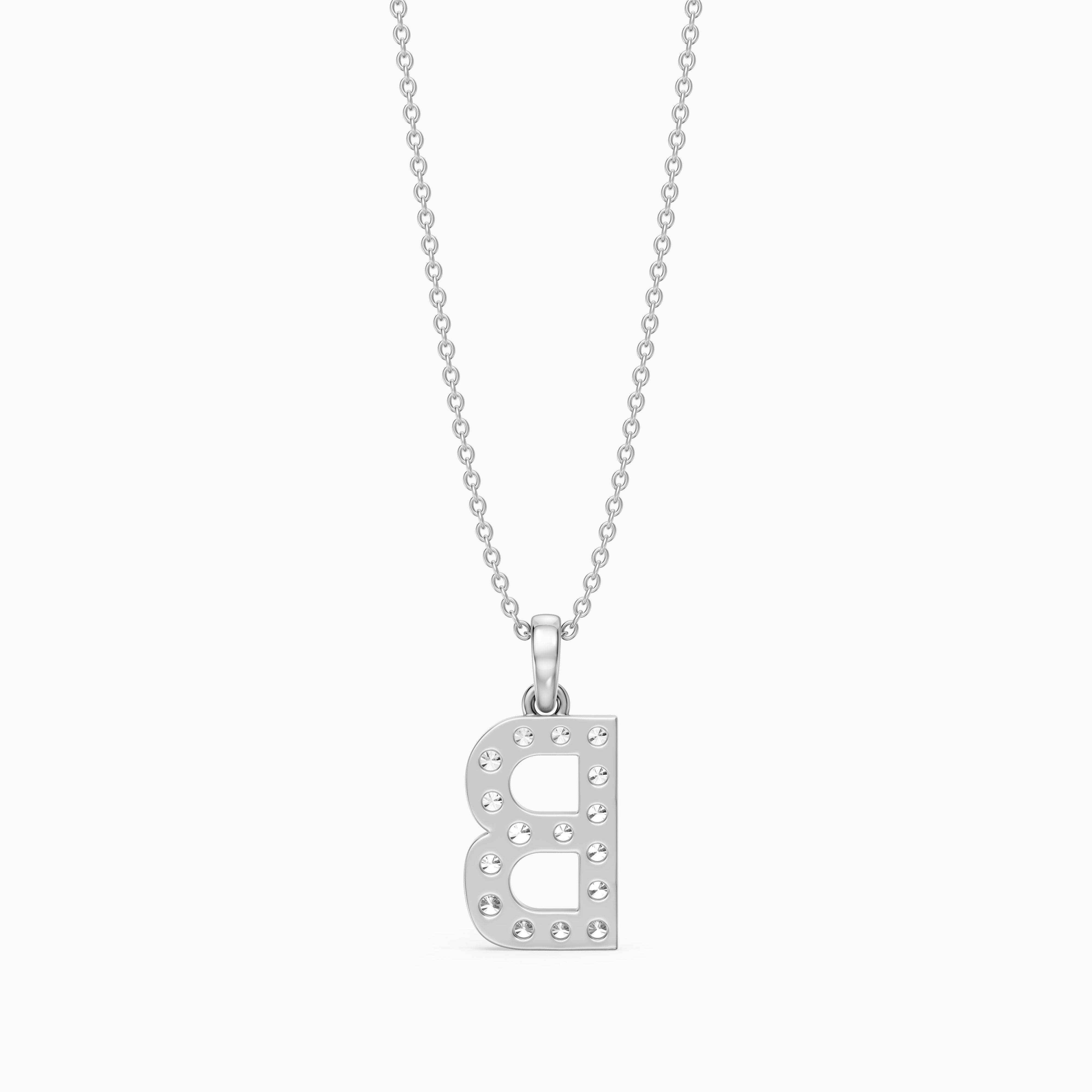 Brooklyn Lab Grown Diamond B Initial Pendant Necklace