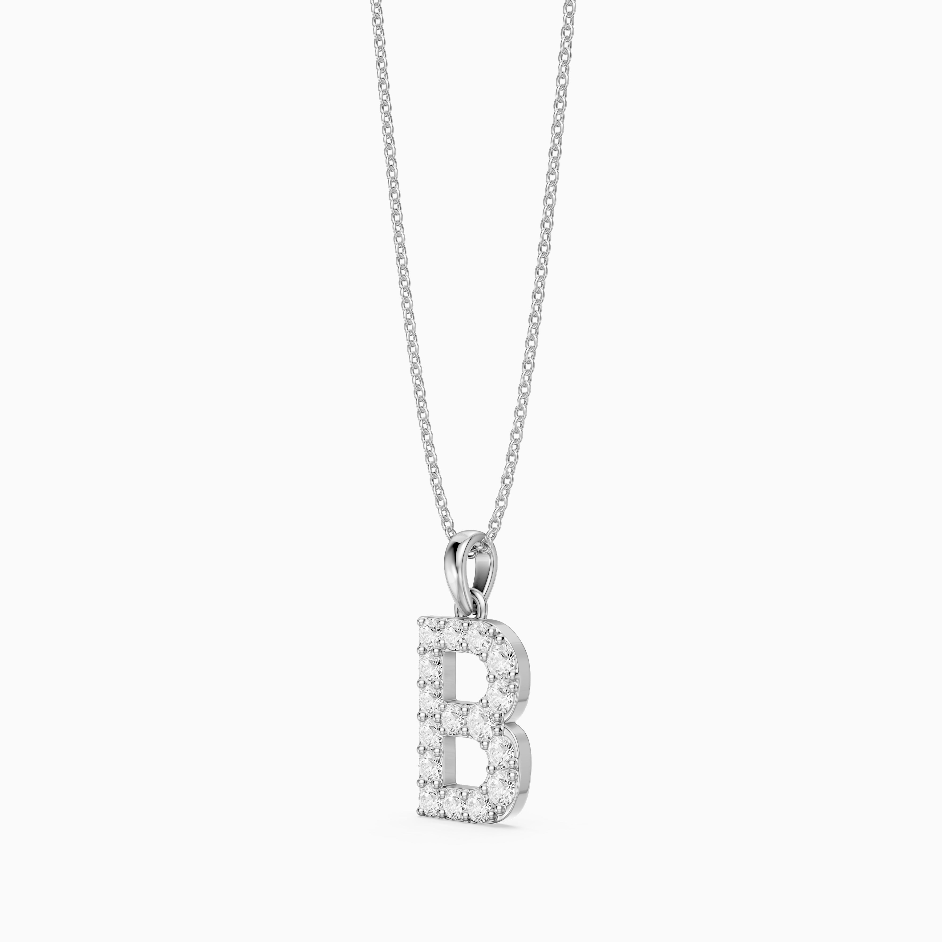 Brooklyn Lab Grown Diamond B Initial Pendant Necklace